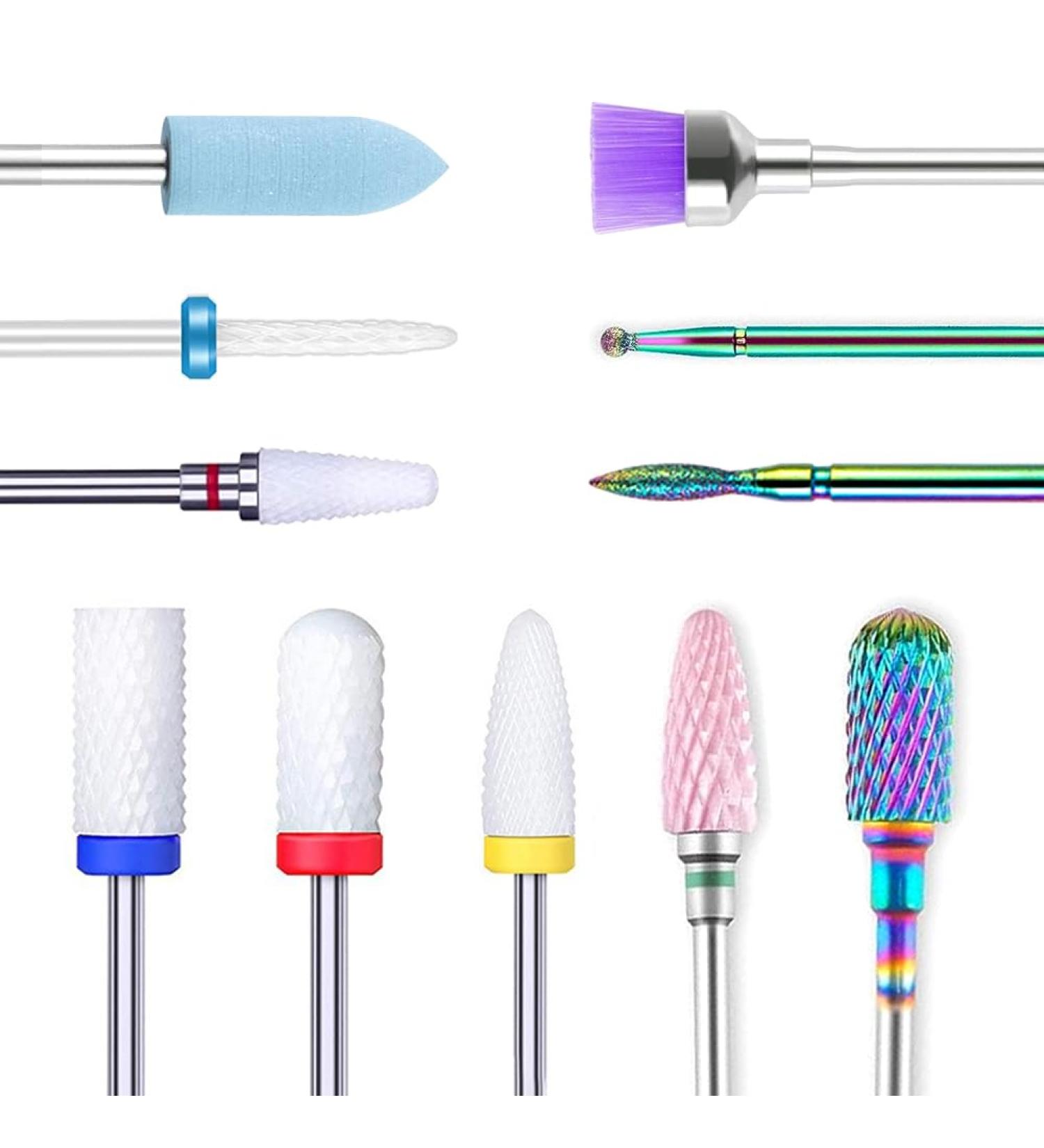 YHTSPORT 11 Pcs Tungsten Carbide/Ceramic Nail Drill Bits - 3/32 Cuticle Drill Bit for Acrylic Gel Removal - Electric Nail Files Accessories - Buy Online on SooperMarket.com