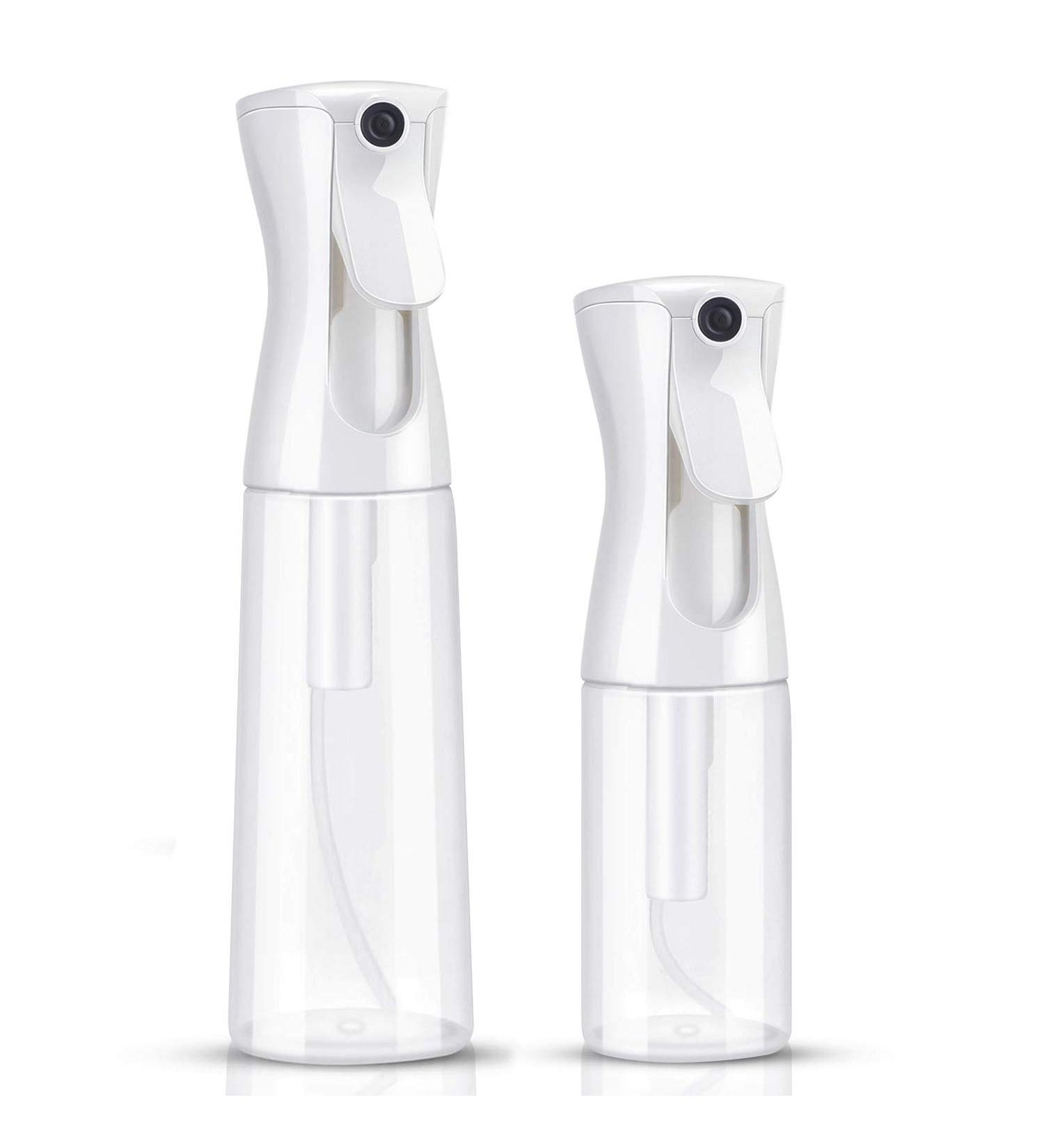 2 Pack Clear Hair Spray Bottles - Fine Mist Continuous Spray for Hairstyling, Cleaning, Plants, and Skin Care - 5.4oz and 10oz - Buy Online on SooperMarket.com