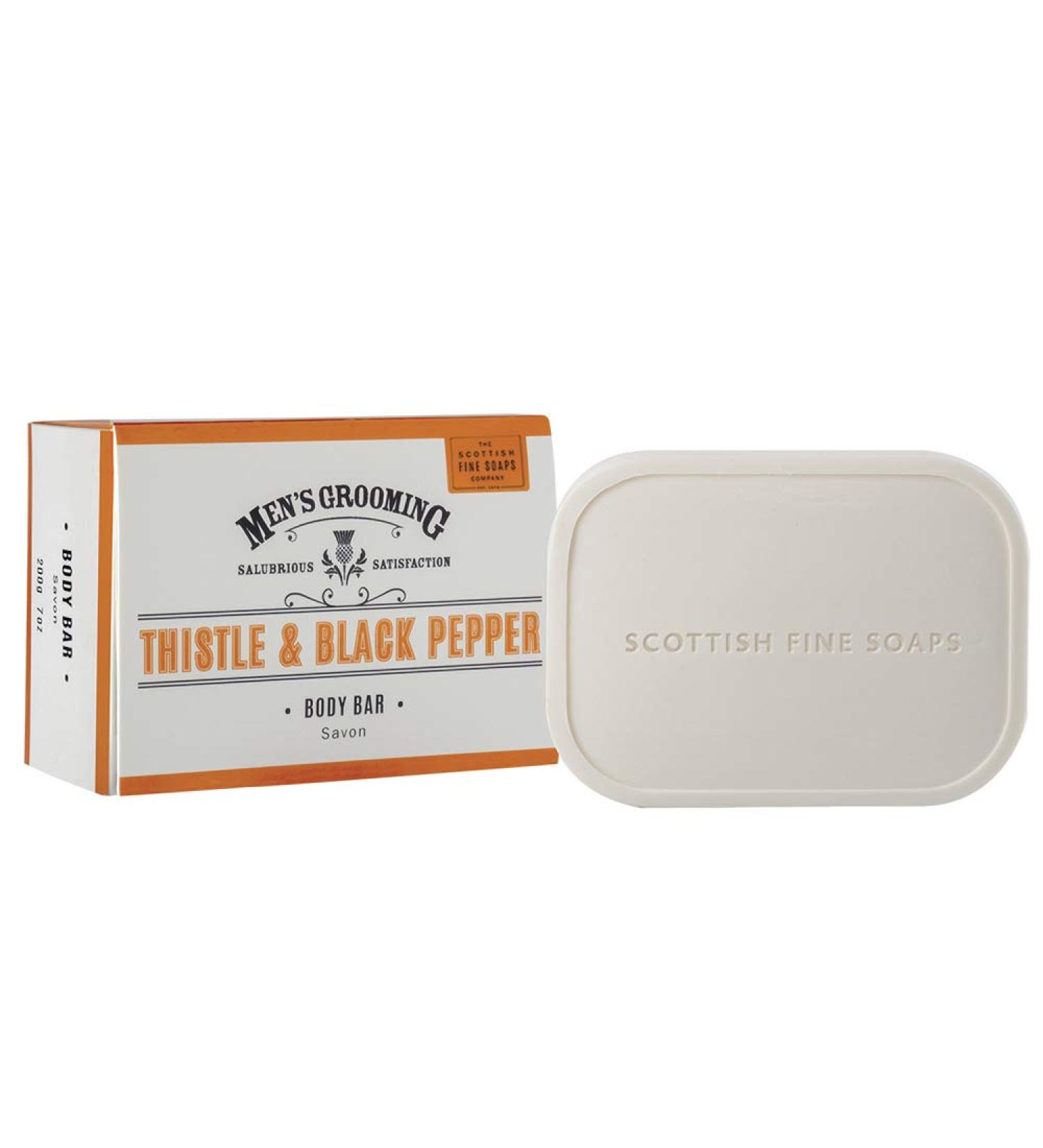Buy Scottish Fine Soaps Thistle & Black Pepper Body Bar 200g - Luxurious Natural Skincare for International Shipping - Buy Online on SooperMarket.com