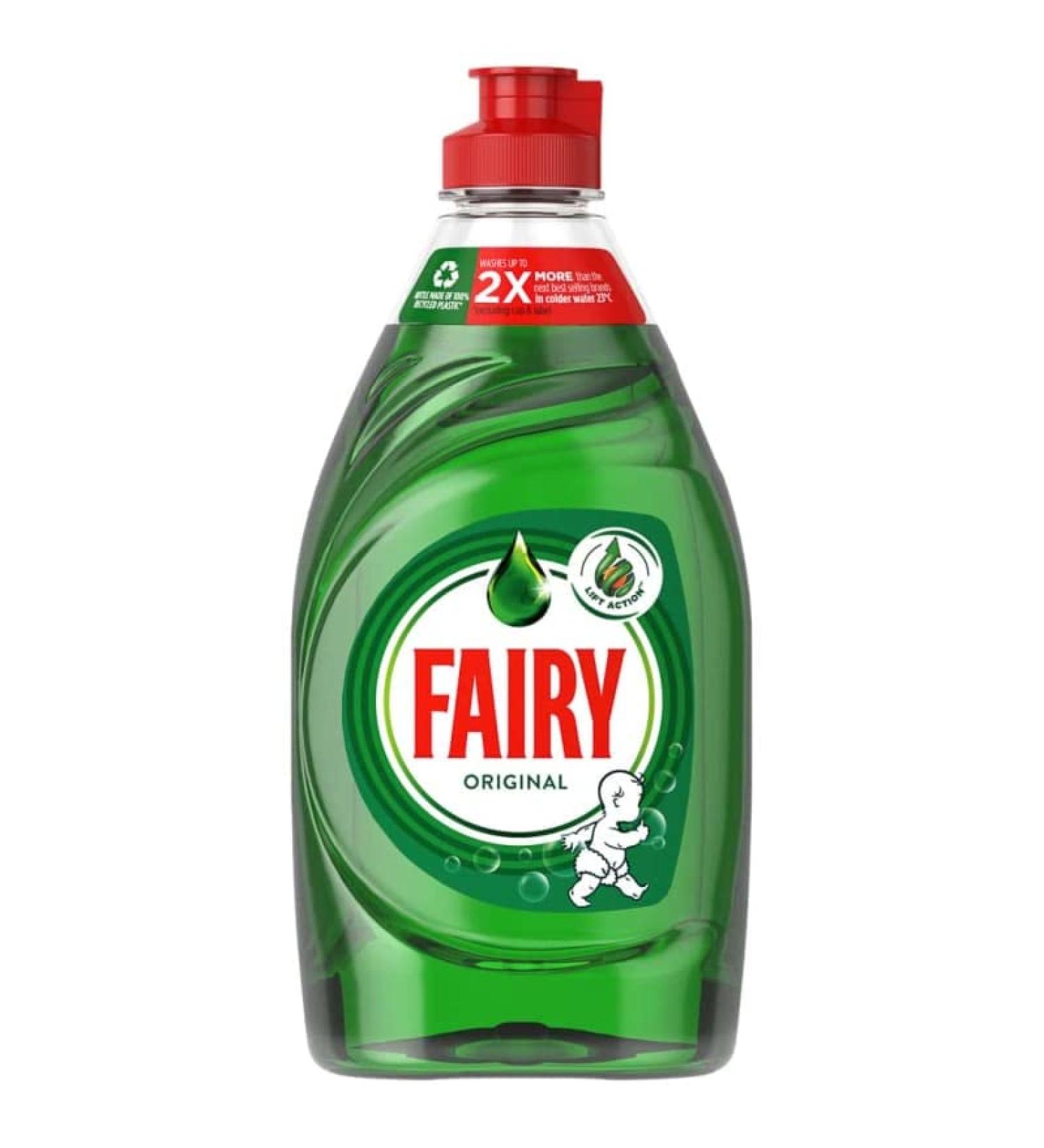 Fairy Original Washing Up Liquid Green with LiftAction | Dishes Grease Cleaner | 320ML | (Pack of 3) - Buy Online on SooperMarket.com