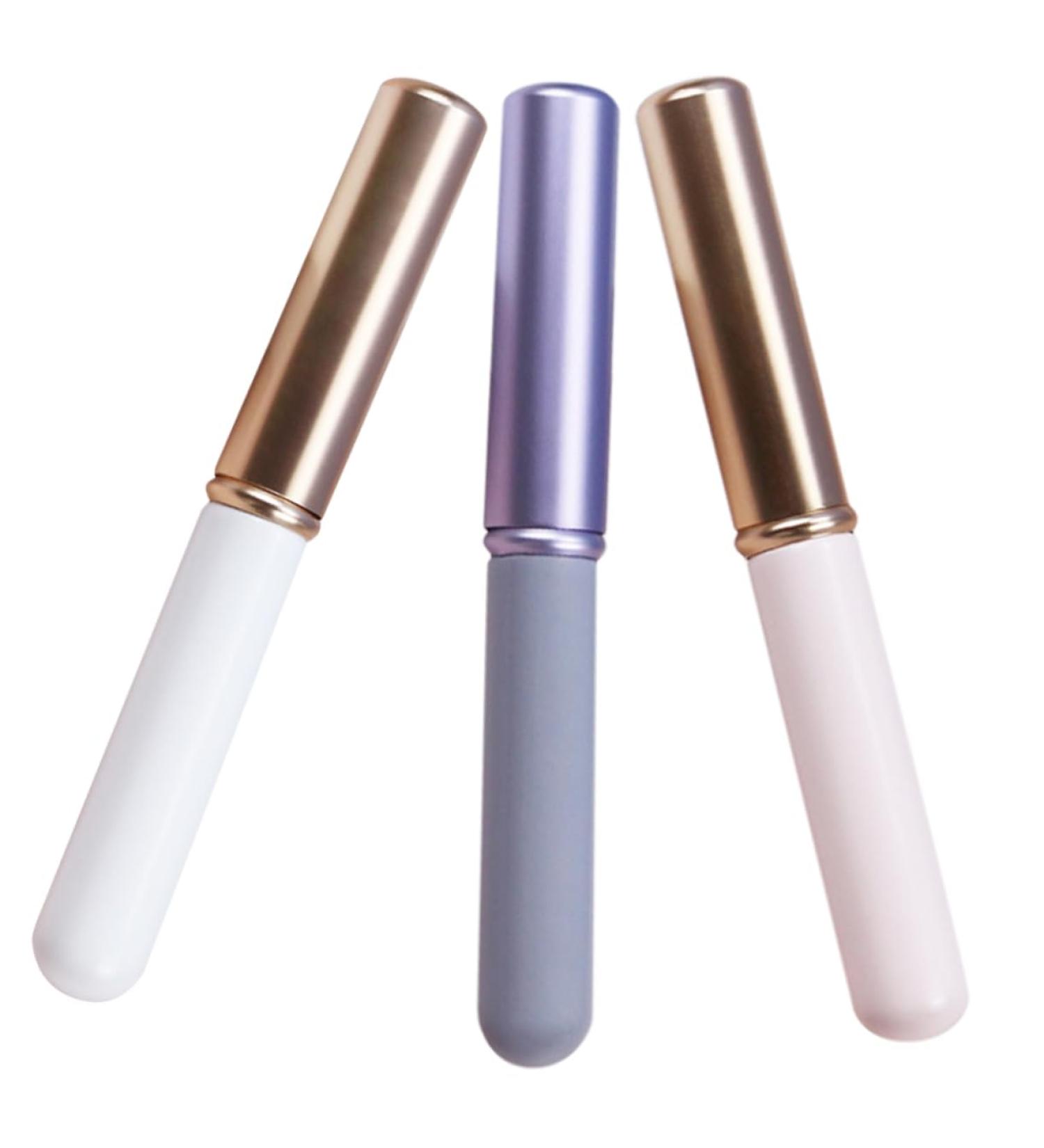 3pcs Lip Makeup Brush Set - Contour Concealer & Smudge Brushes for Women | Aluminum Tube | Perfect for Beauty Makeup Bag - Buy Online on SooperMarket.com