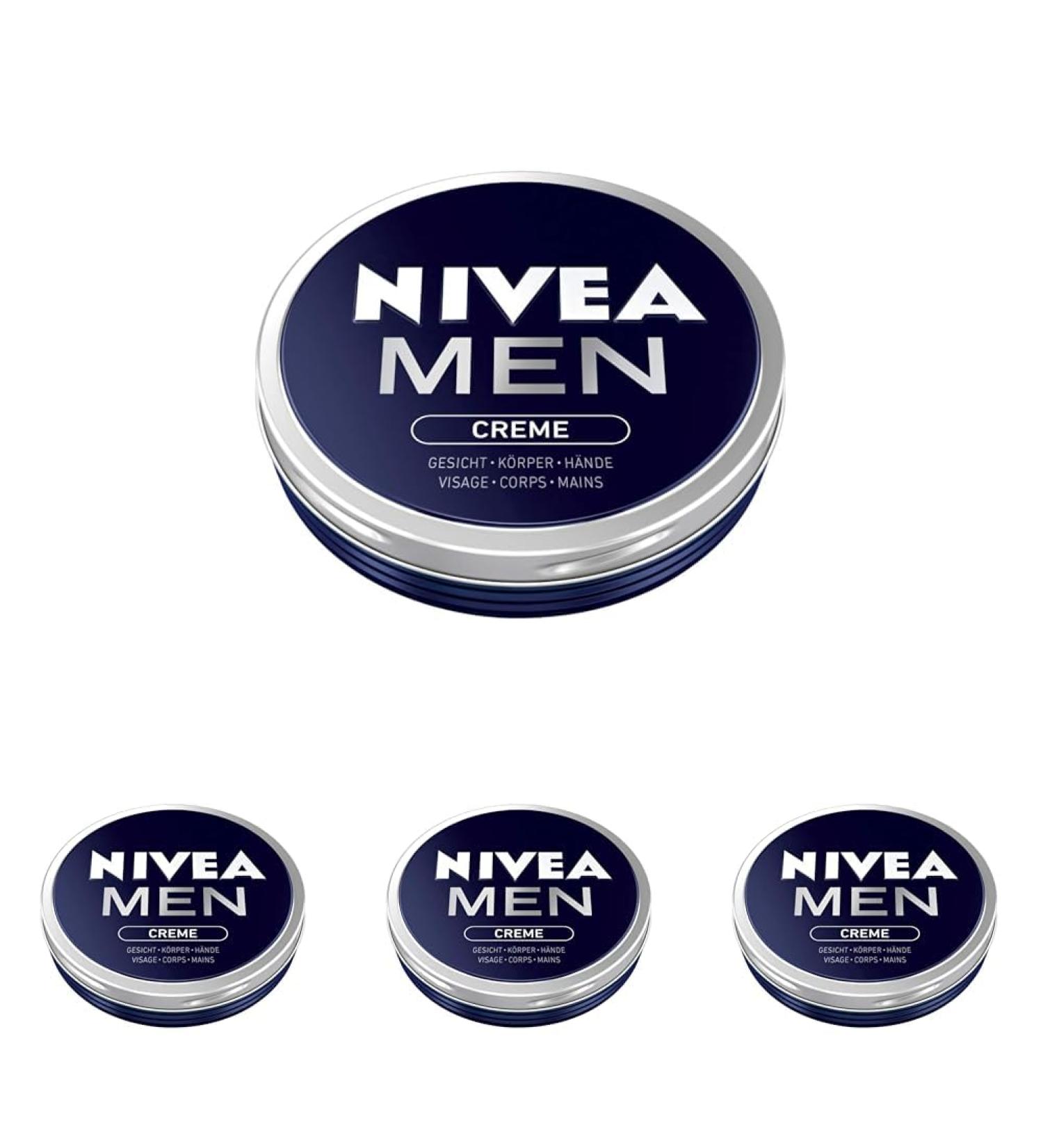 Nivea Men Nourishing Skin Cream (4 Pack) - Intensive Moisture for Body Face & Hands with Vitamin E - Lightweight Formula (75 ml) - Buy Online on SooperMarket.com