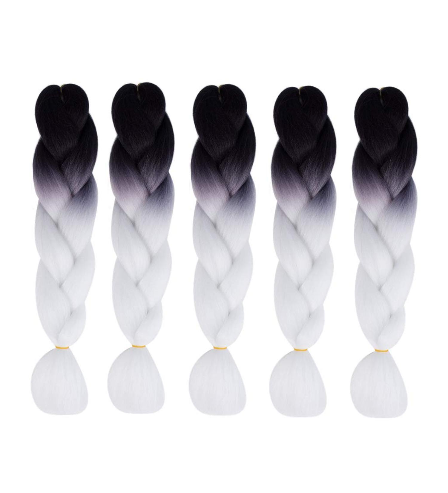 5PCS Ombre Jumbo Braid Hair Extensions - Synthetic Kanekalon 24 High Temperature Fiber Hair - International Shipping Available - Buy Online on SooperMarket.com