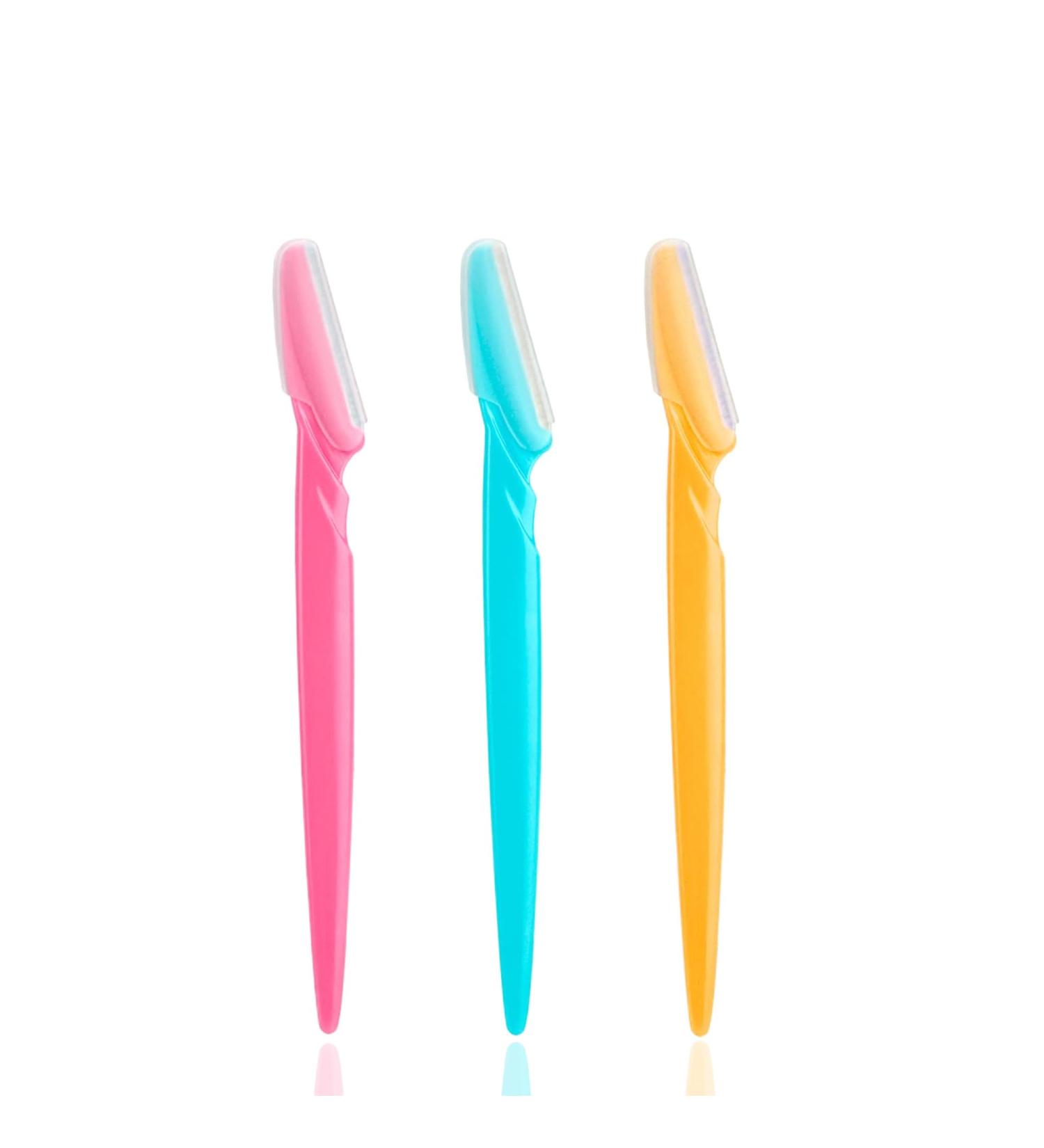 Soft N Style Ladies Eyebrow Grooming Razors - Set of 3 Multicolor Shavers for Perfect Eyebrows | International Shipping - Buy Online on SooperMarket.com