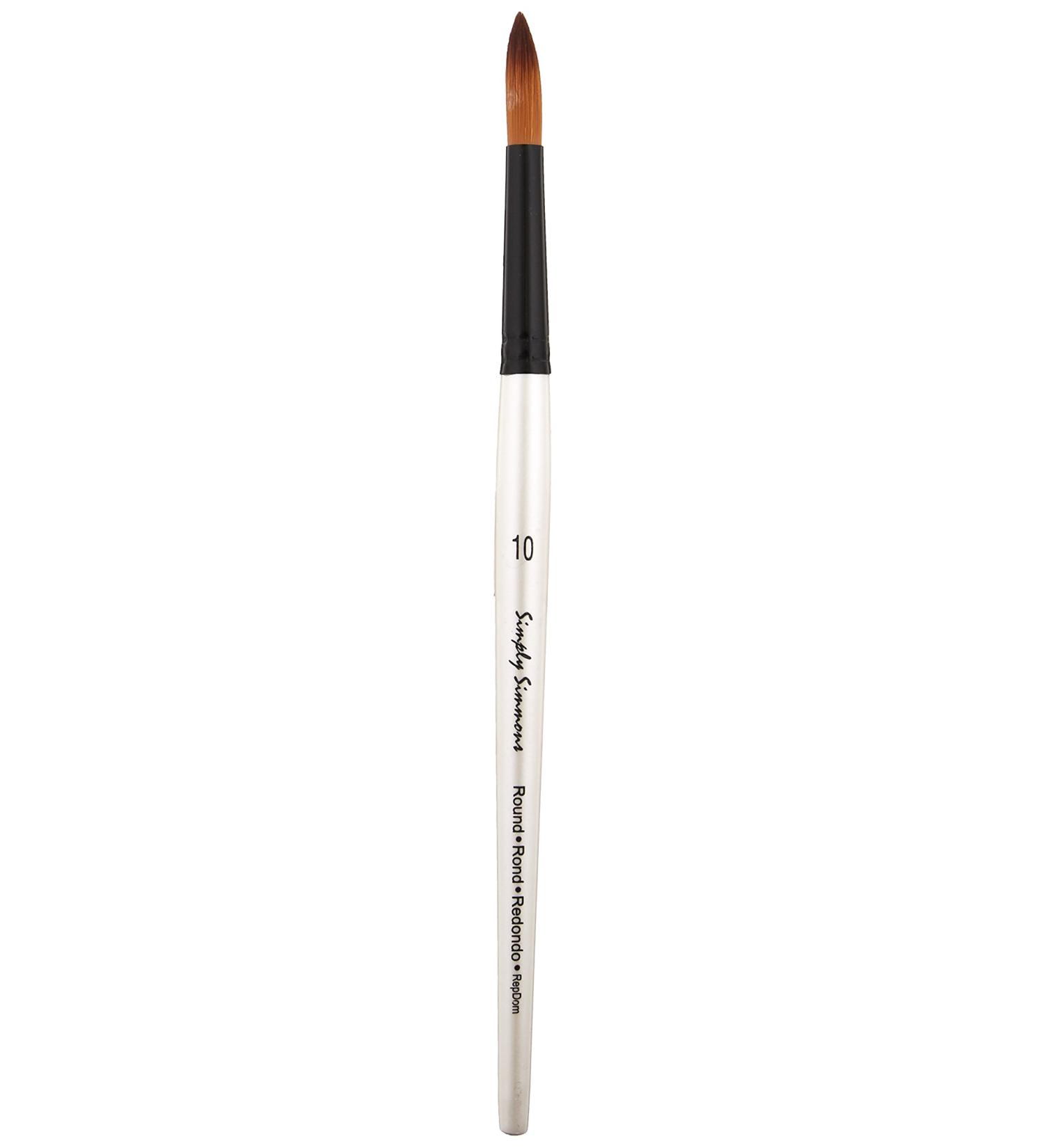 Daler Rowney SS255085010 Simply Simmons Synthetic Round Acrylic/Multimedia Brush  Size 10