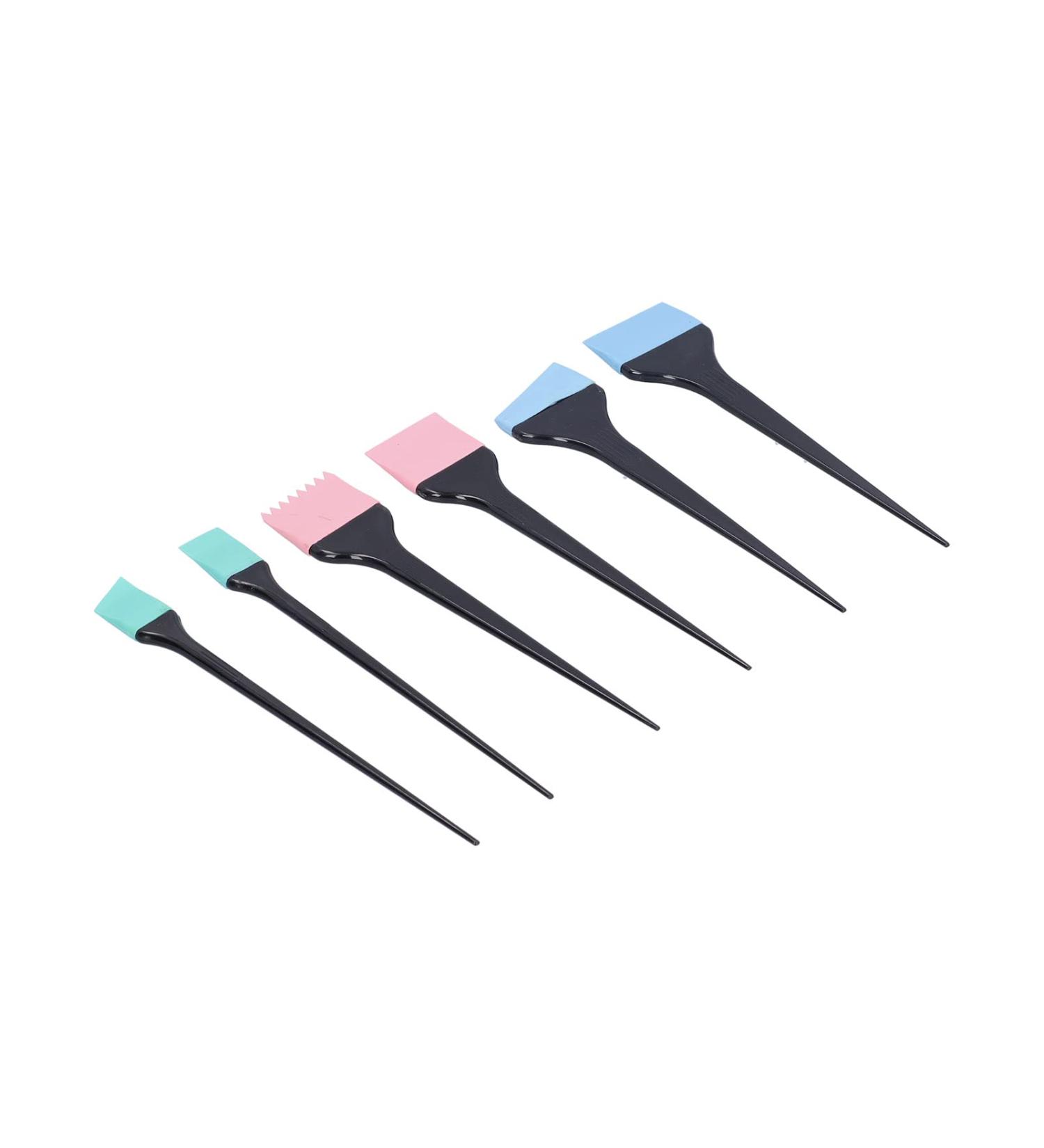 6pcs Silicone Hair Dye Brush Set Home Barber Shop Hair Coloring Salon Dye Tools - Buy Online on SooperMarket.com