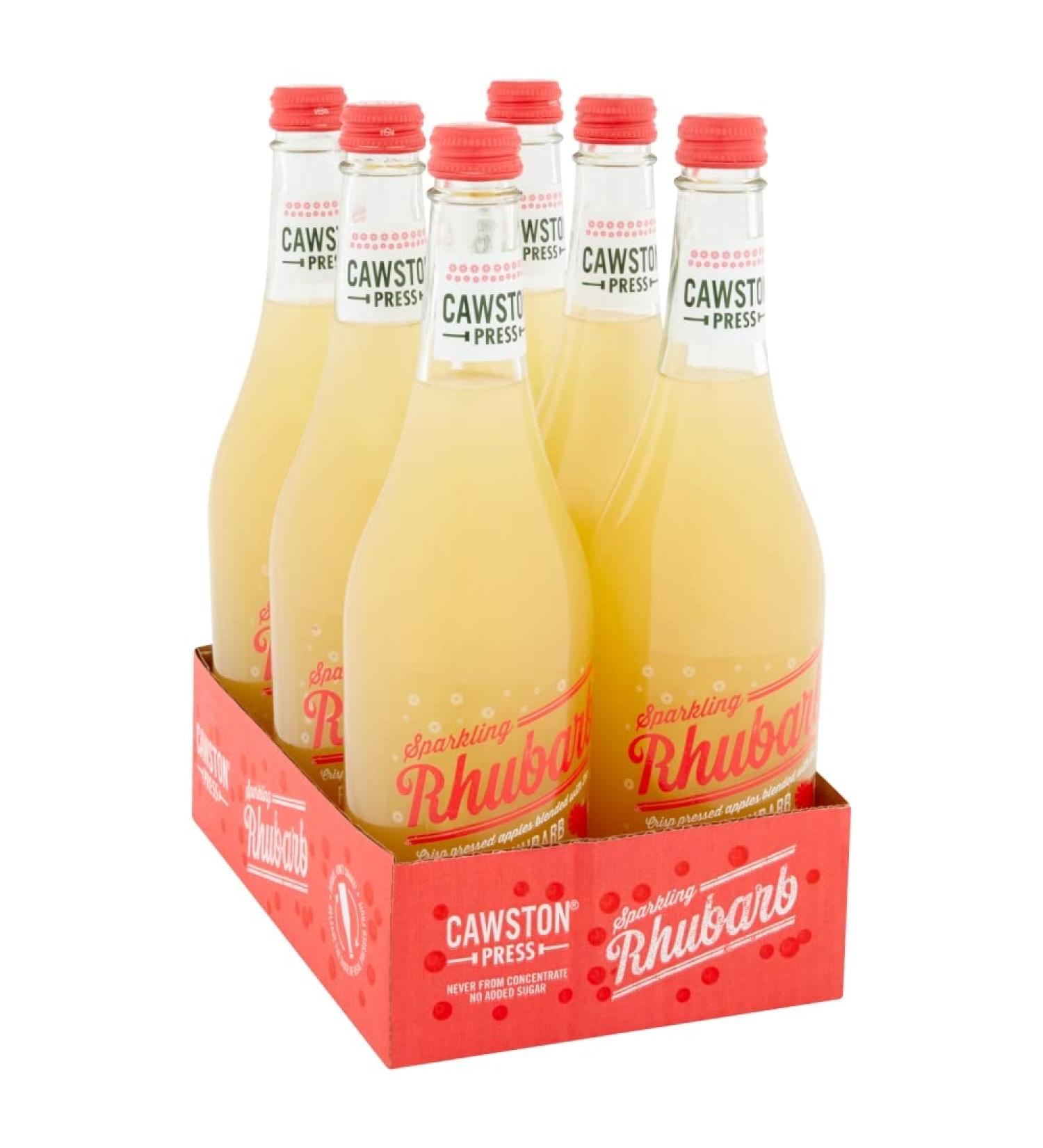 Cawston Press Sparkling Rhubarb Drink - 6x750ml Glass Bottles | No Sugar/Sweeteners/Artificial Colours/Preservatives - Buy Online on SooperMarket.com