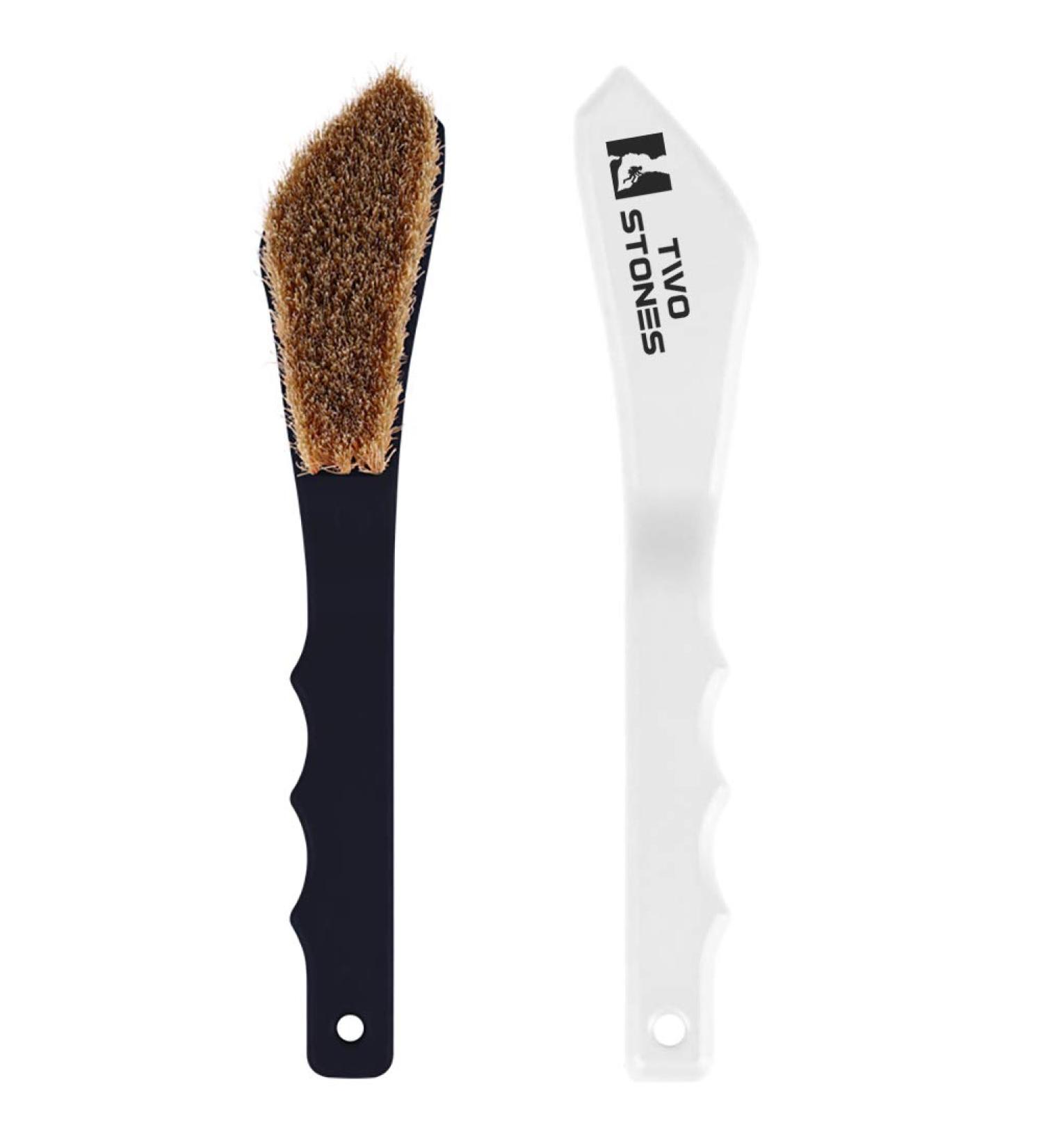 Boar Hair Rock Climbing Brush with Ergonomic Handle | Durable Cleaning Tool for Chalk & Holds Indoor/Outdoor - Black & White - Buy Online on SooperMarket.com