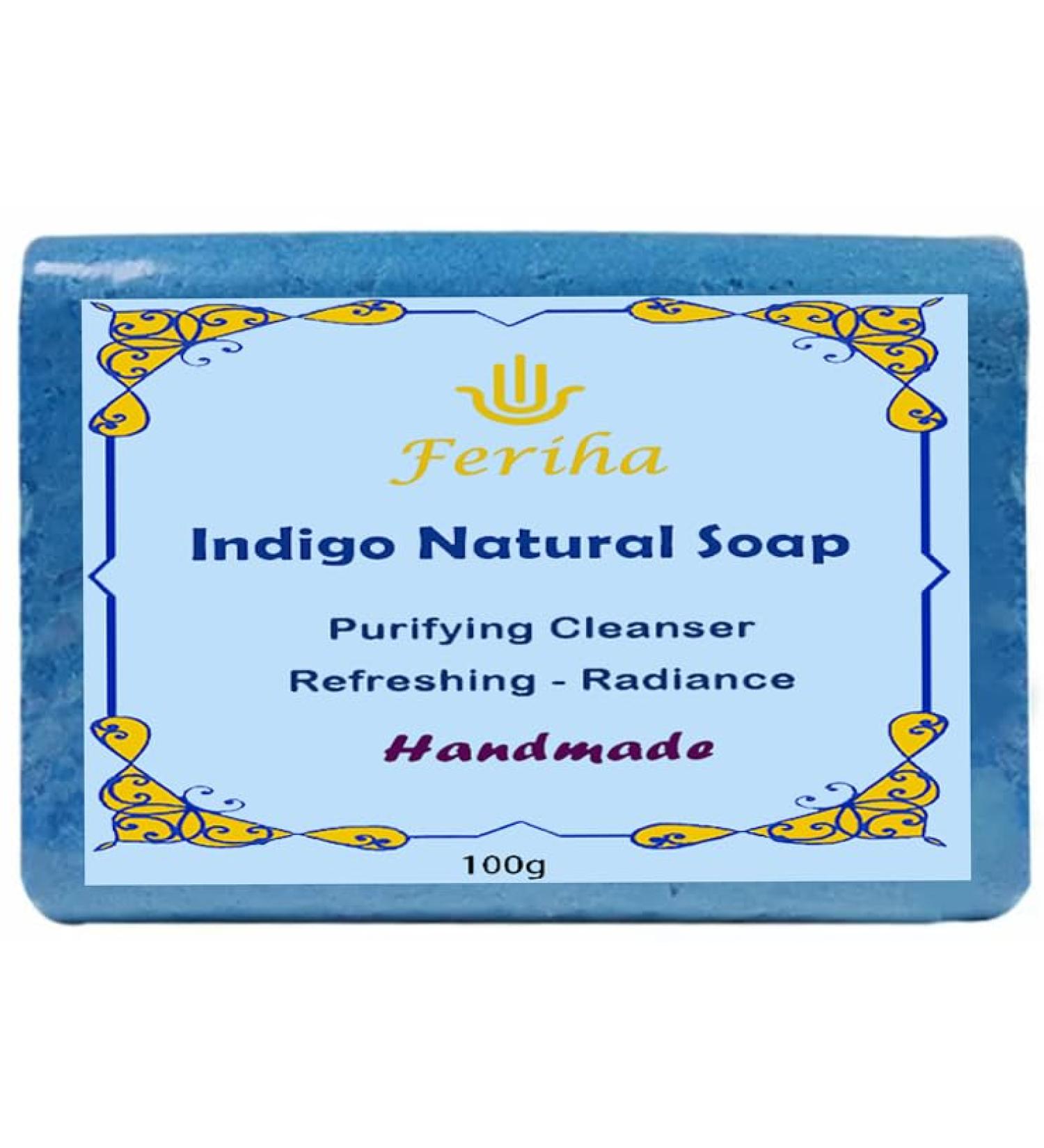 Moroccan Indigo Nila Facial Soap | Handmade Argan Oil & Shea Butter | International Shipping - Buy Online on SooperMarket.com