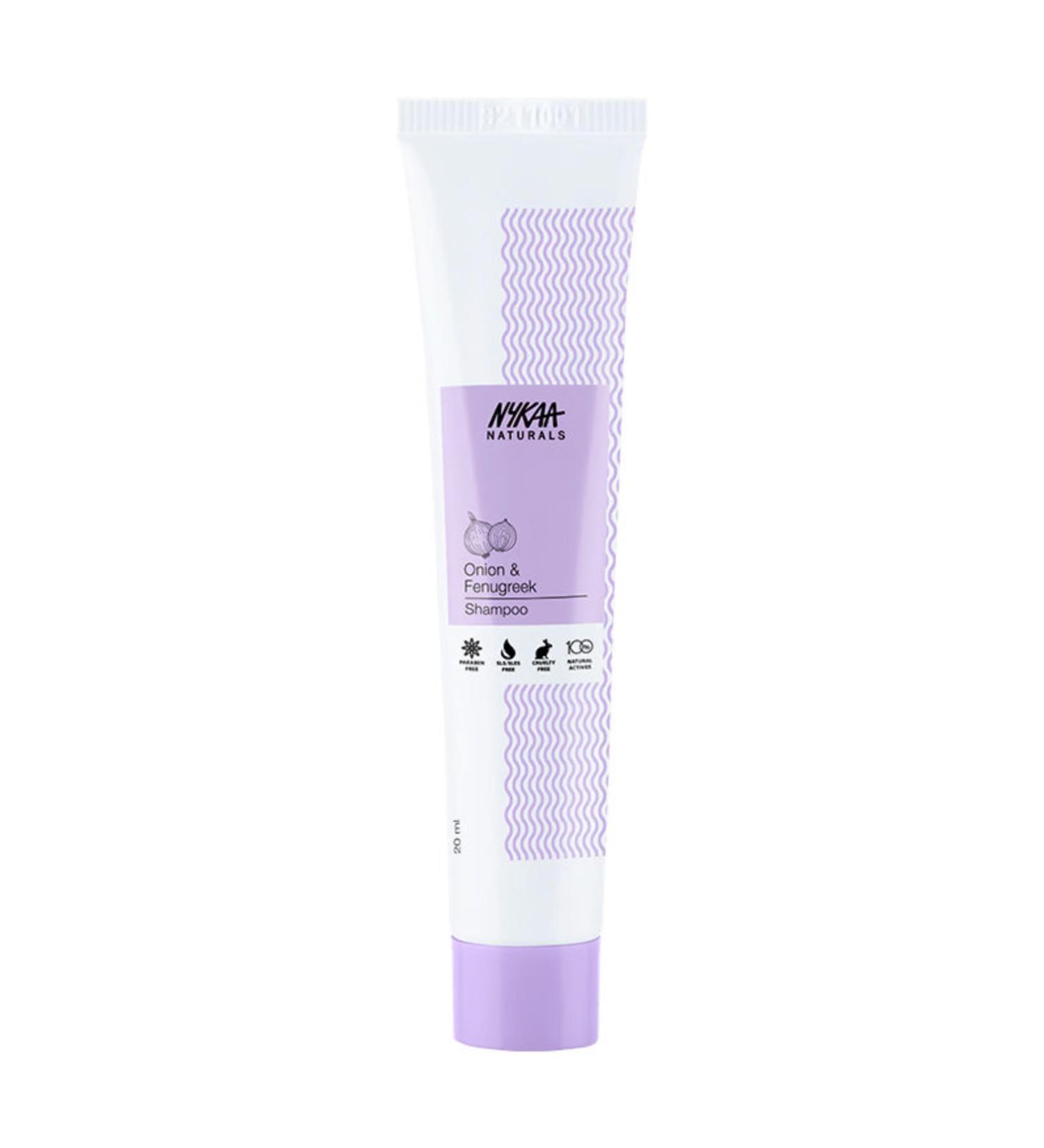 Buy Nykaa Naturals Anti-Dandruff Shampoo - Hair Growth & Gentle Cleanser with Onion & Fenugreek - 0.67 oz - International Shipping Available - Buy Online on SooperMarket.com