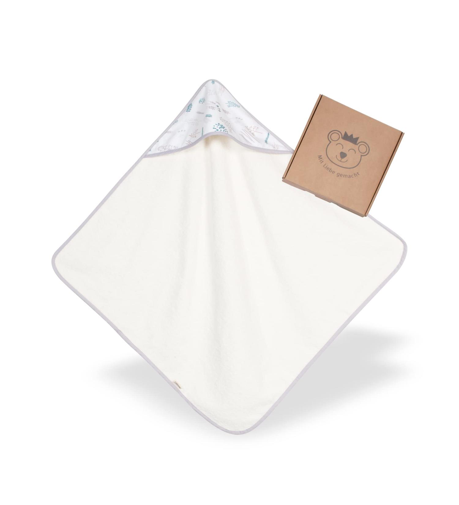 Kolibri Baby Towel with Hood | 75x75 cm | 100% Cotton | Oeko Tex 100 Certified | Unisex Gift for Birth | Floral Design | Top International Supplier - Buy Online on SooperMarket.com