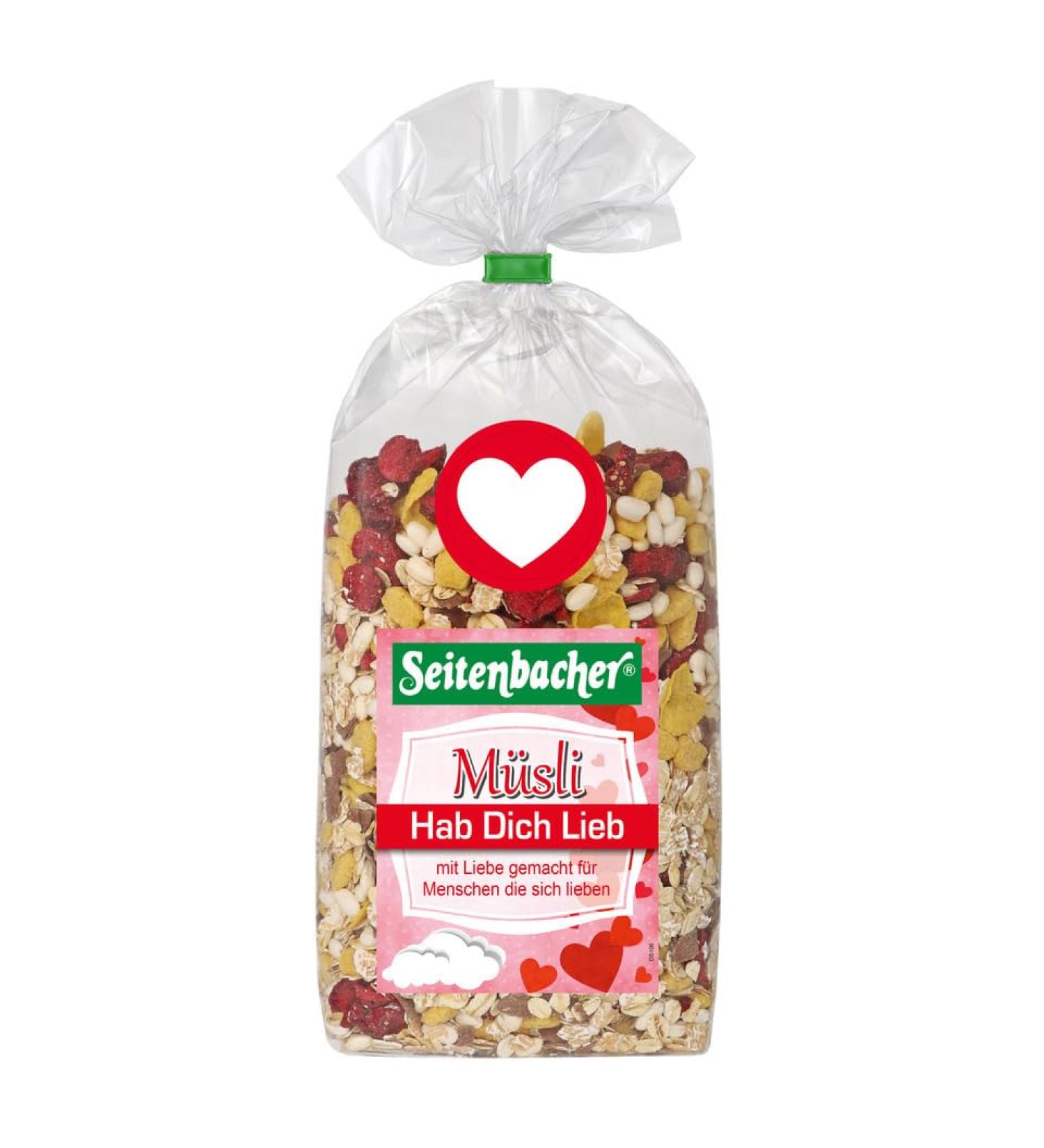 Seitenbacher Muesli Hab Dich Lieb I Whole Grain Cereals I Sour Cherries I Milk Chocolate I Cornfrlakes I 3 x 600 g 600.00 g (Pack of 3) 600.00 g (Pack of 3) - Buy Online on SooperMarket.com