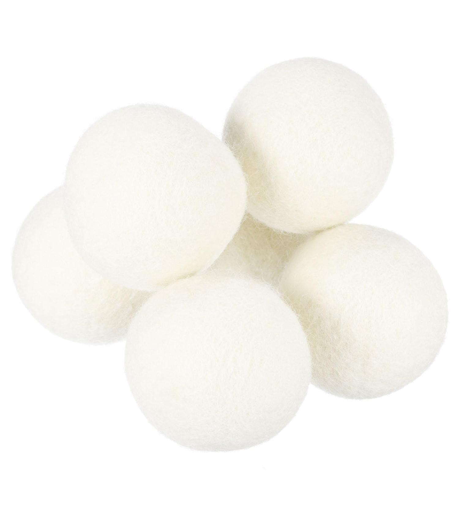 sourcing map 6 Pcs Wool Dryer Balls 2 Inches Wool Laundry Dryer Balls for Reducing Clothing Static and Wrinkles White 2" White - Buy Online on SooperMarket.com