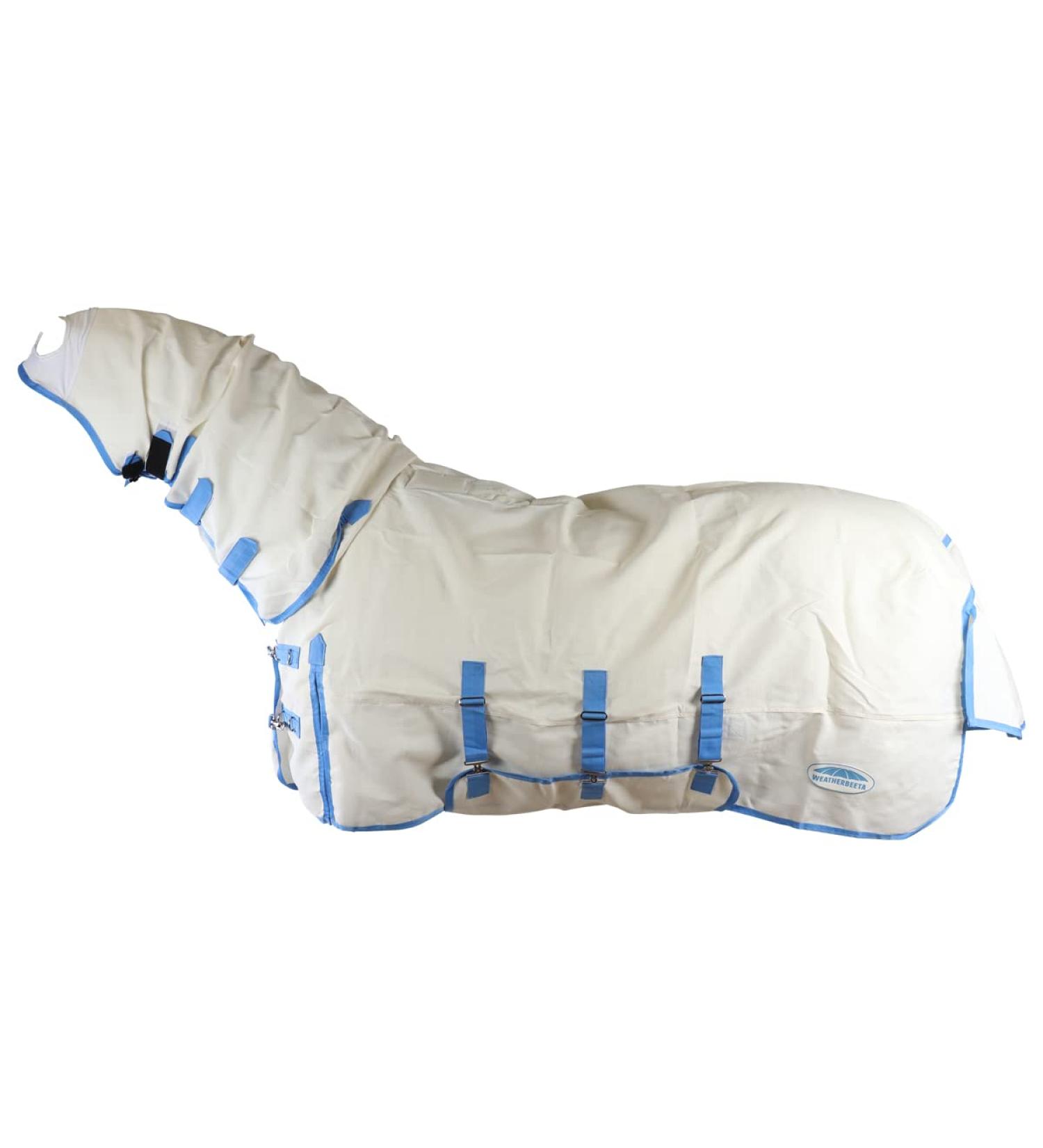 Weatherbeeta Sweet Itch Shield Combo Neck Fly Rug 7ft - White & Blue | Best Protection for Horses | International Shipping Available - Buy Online on SooperMarket.com