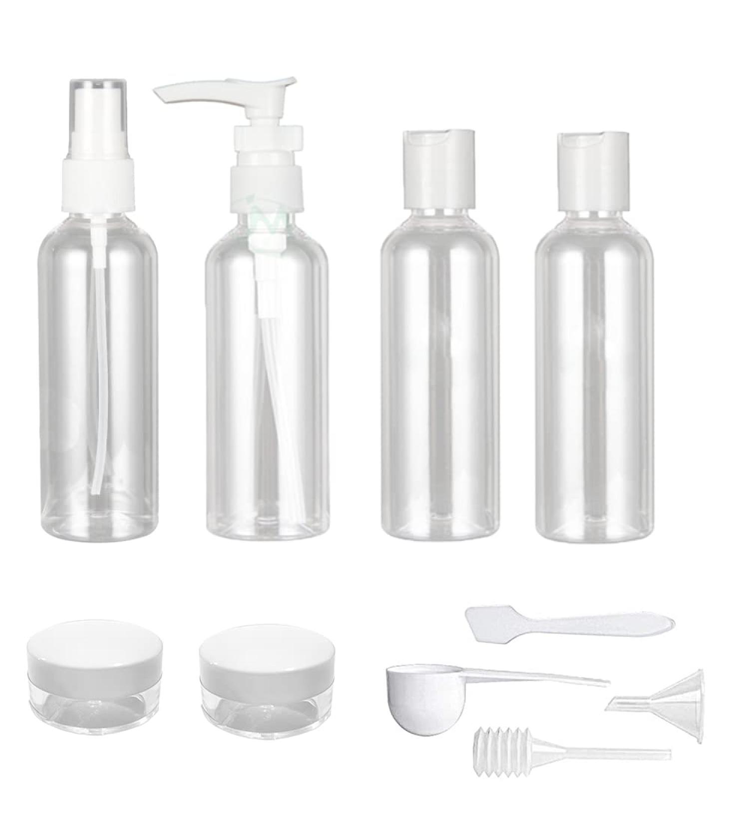 ZEACCT Travel Bottles Set - 10 Leakproof Refillable Containers for Cosmetics Shampoo & Shower Gel - Ideal for International Travel - Buy Online on SooperMarket.com