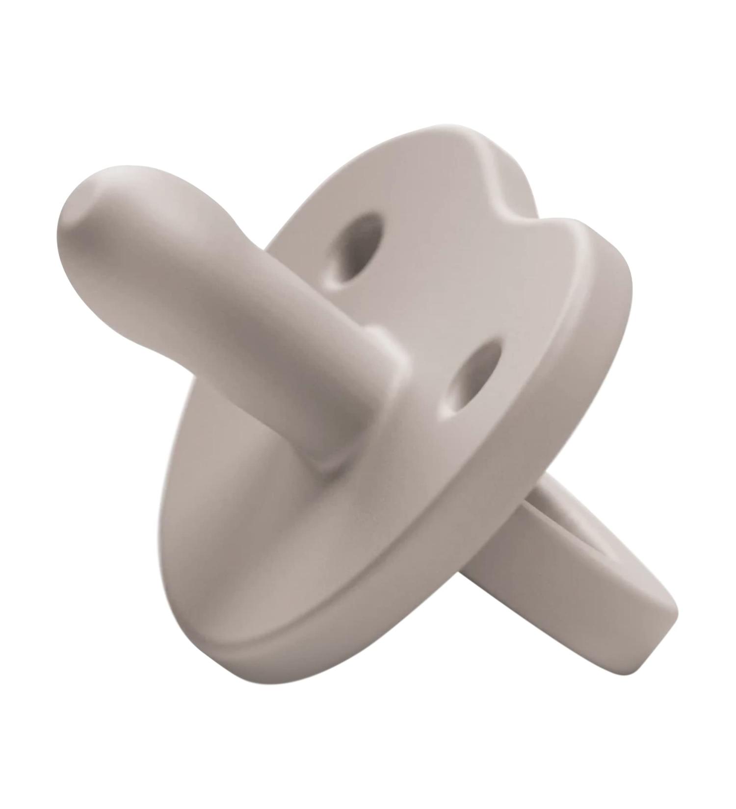 Milk Snob Calm n Cuddle Silicone Pacifier 6-18 Months | BPA Free Teether & Soother for Baby Girl and Boy | Stage 2 Gray Linen - Ideal Baby Registry & Shower Gift - Buy Online on SooperMarket.com