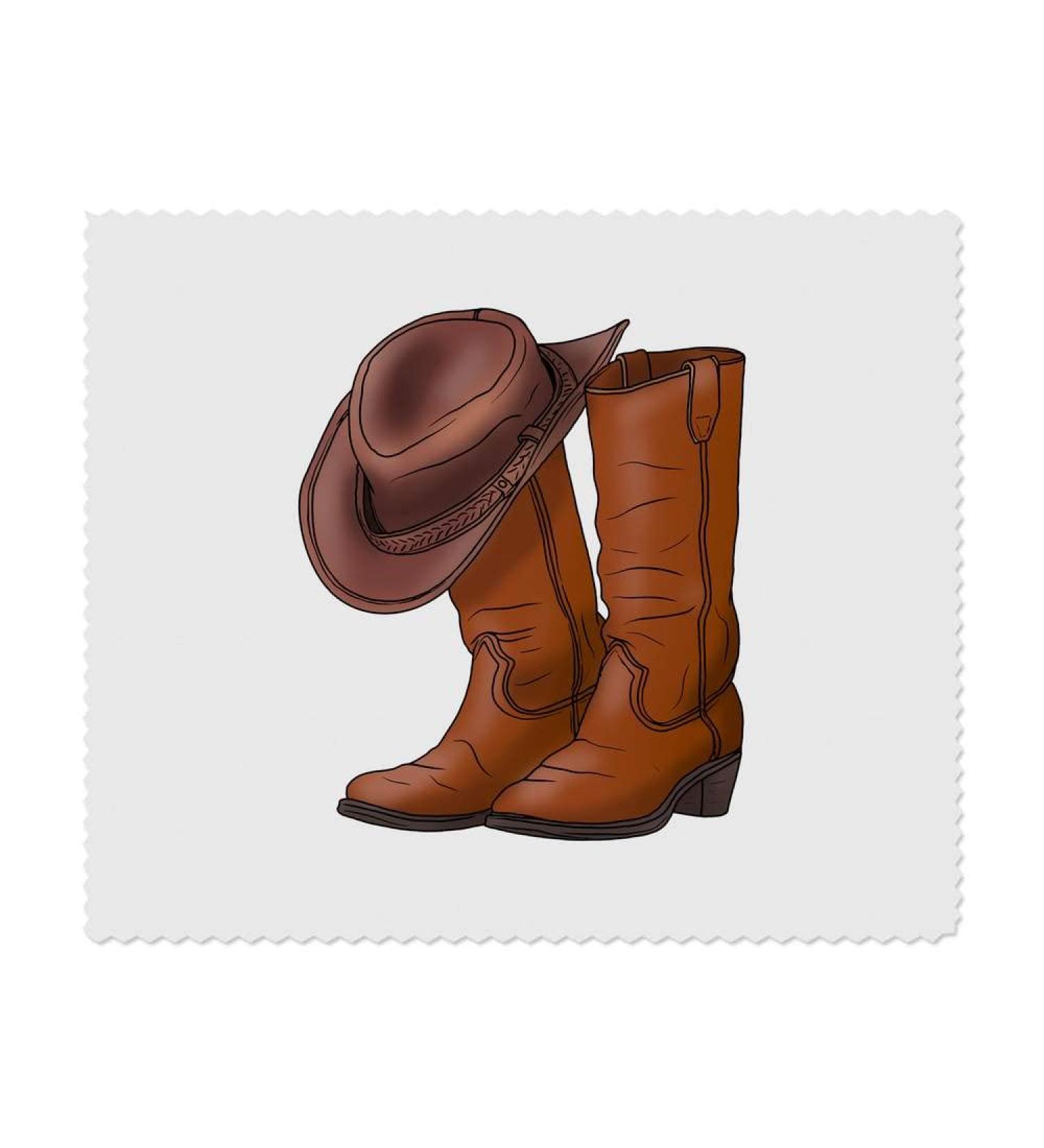 Shop 2 x Cowboy Boots & Hat Microfiber Lens/Eyeglass Cleaning Cloths - Perfect for Eyewear Care | International Shipping Available - Buy Online on SooperMarket.com