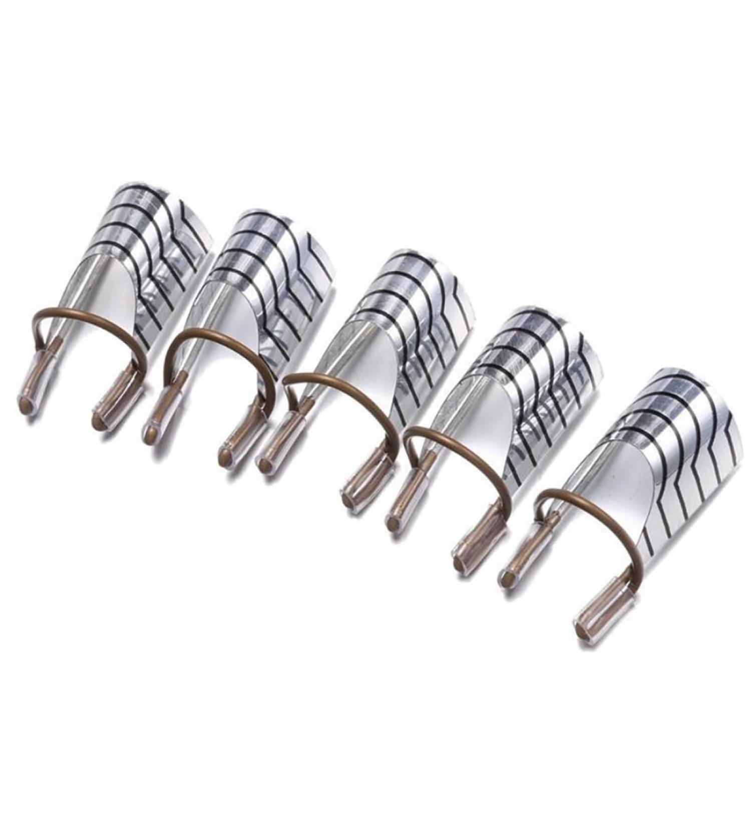 5PCS/SET Reusable Nail Art Extension Forms Guide Acrylic Nail Uv Gel Nail Extention Tips Nails Aluminum Form Guide(Silver) - Buy Online on SooperMarket.com