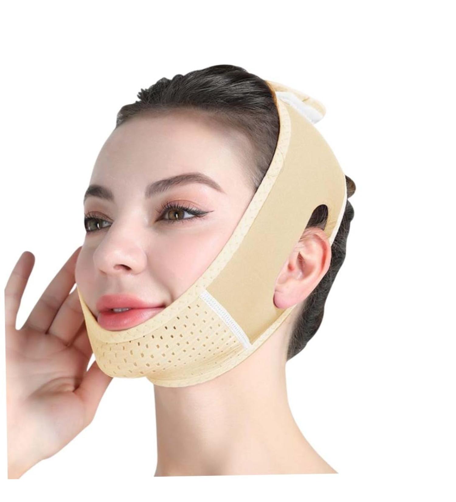 Double Chin Reducer V Line Face Lifting Mask Adjustable Soft V Shaped Chin Strap Reusable Face Strap Chin Lifter for Double Chin(Skin Color) - Buy Online on SooperMarket.com