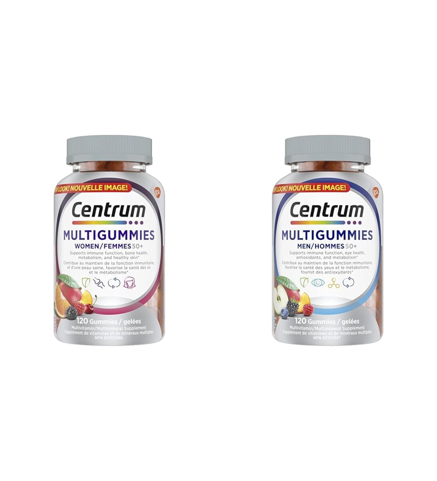 Centrum Women and Men 50 Plus MultiGummies | Multivitamins/Minerals Gummies for Adults 50+ - Buy Online on SooperMarket.com