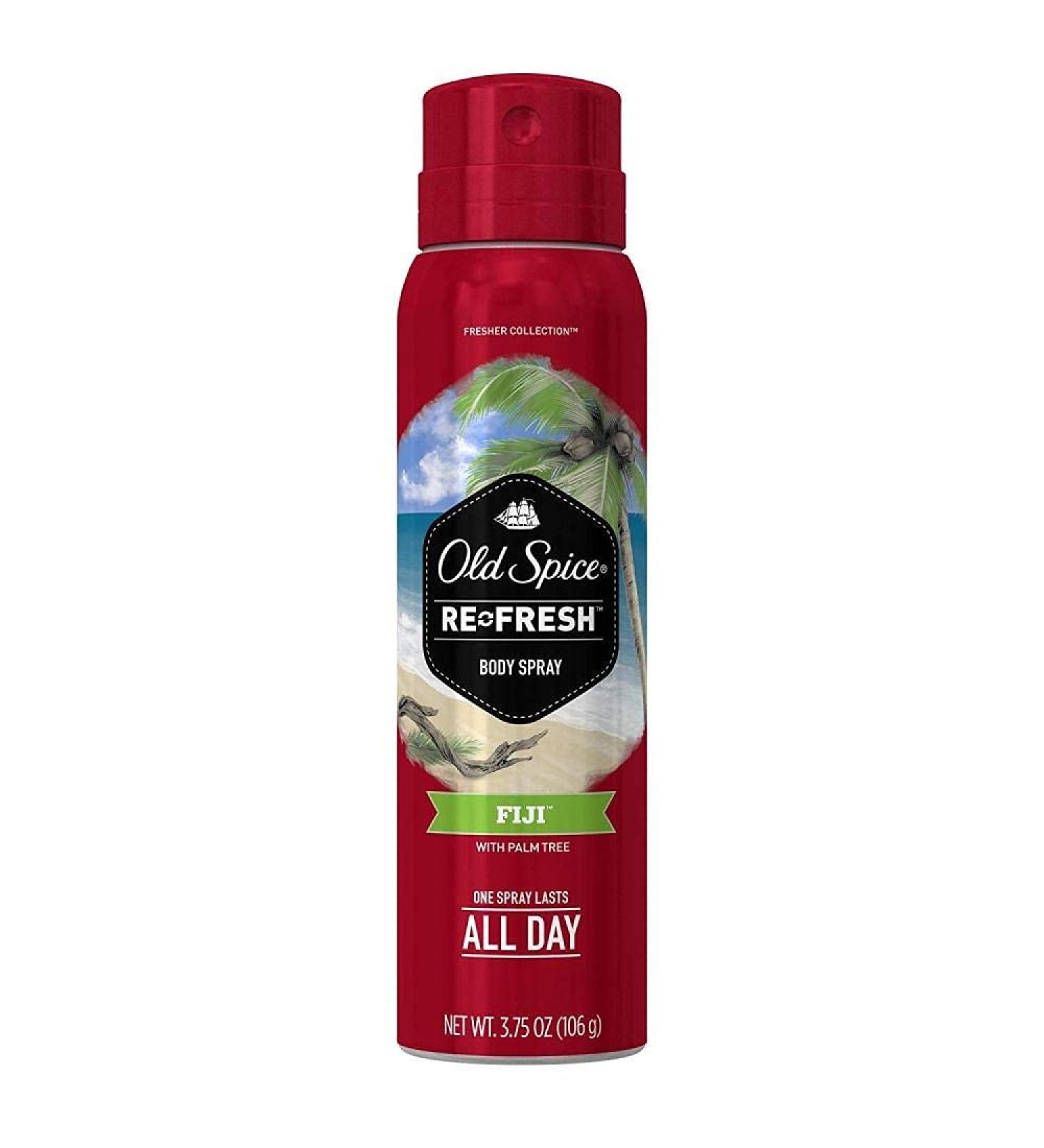 Old Spice Fresh Collection Body Spray Fiji 3.75 oz Pack of 4