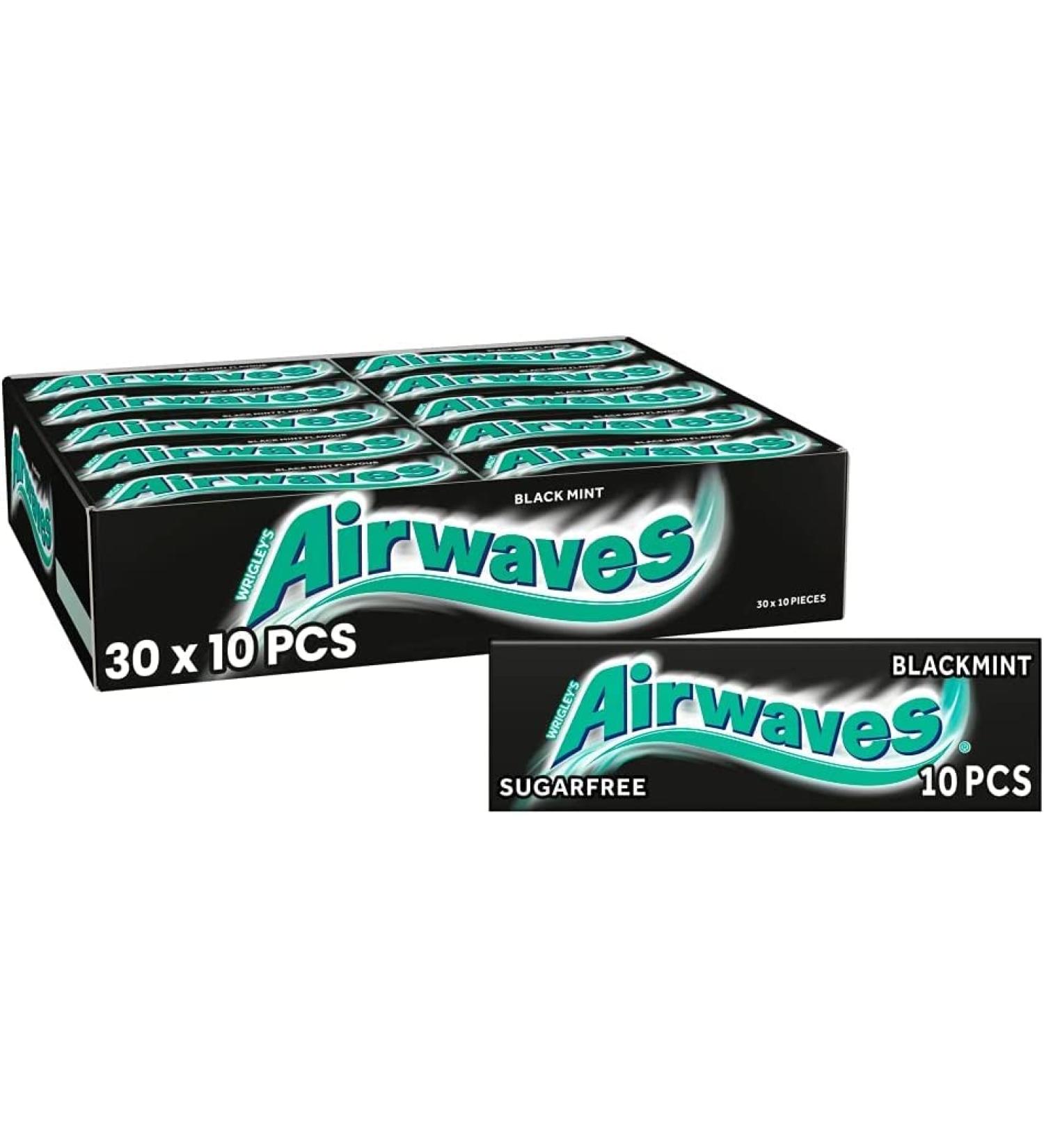 Airwaves Chewing Gum Sugar free Black Mint Menthol 30 Packs of 10 Pieces Black Mint 30 Count (Pack of 1) - Buy Online on SooperMarket.com