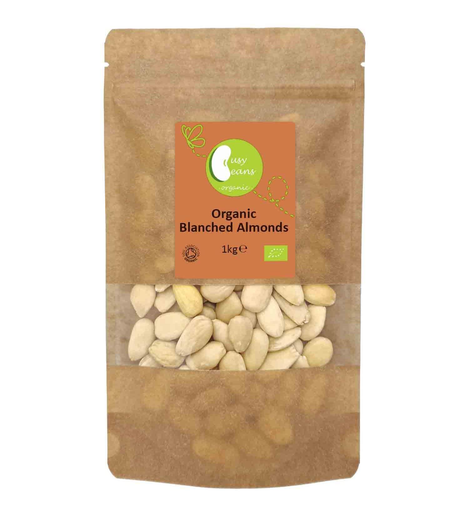 Organic Blanched Almonds by Busy Beans Organic (1kg) - Buy Online on SooperMarket.com