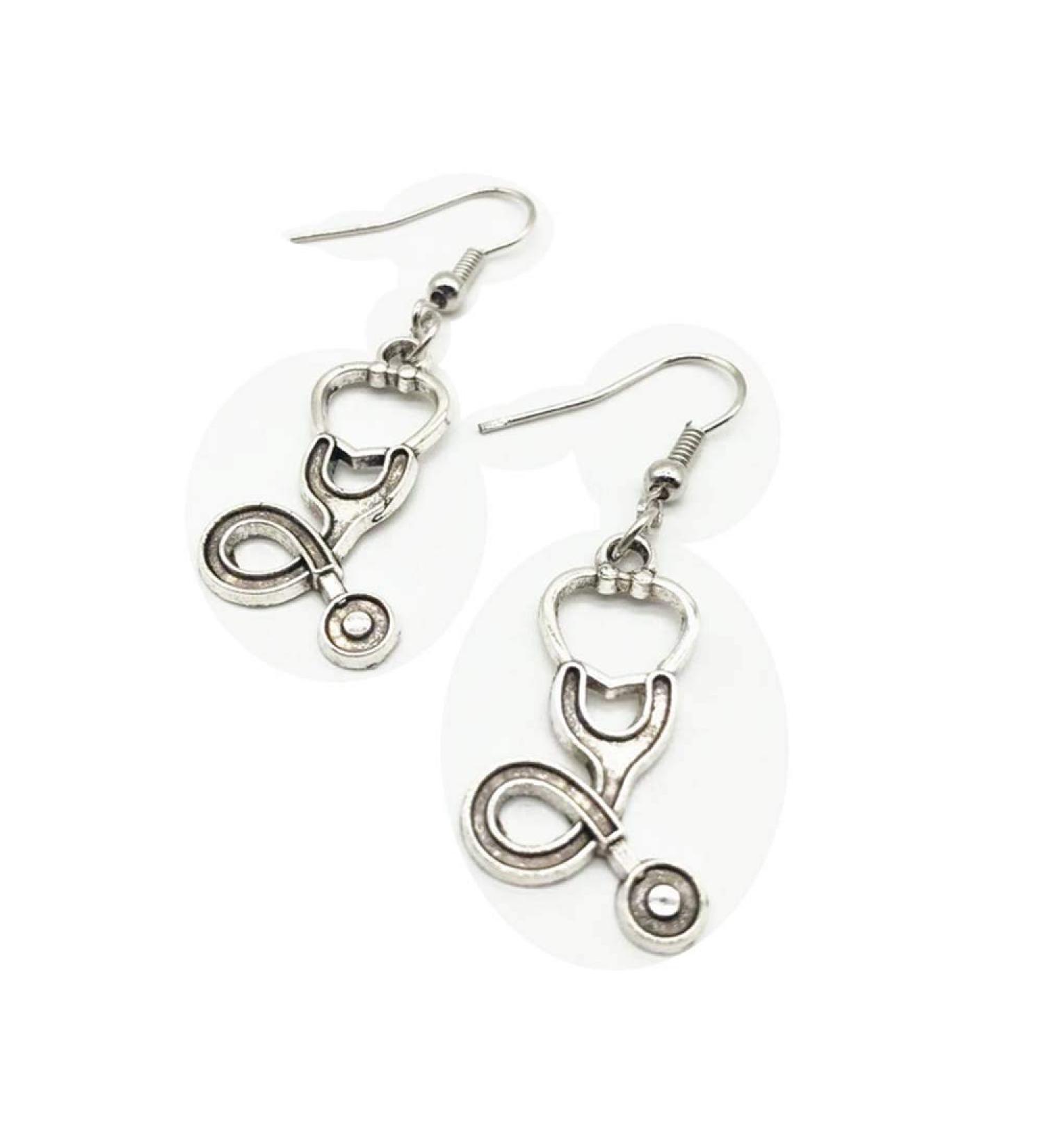 Stethoscope Earrings Syringe Earrings Ambulance Earrings 2Pairs #3