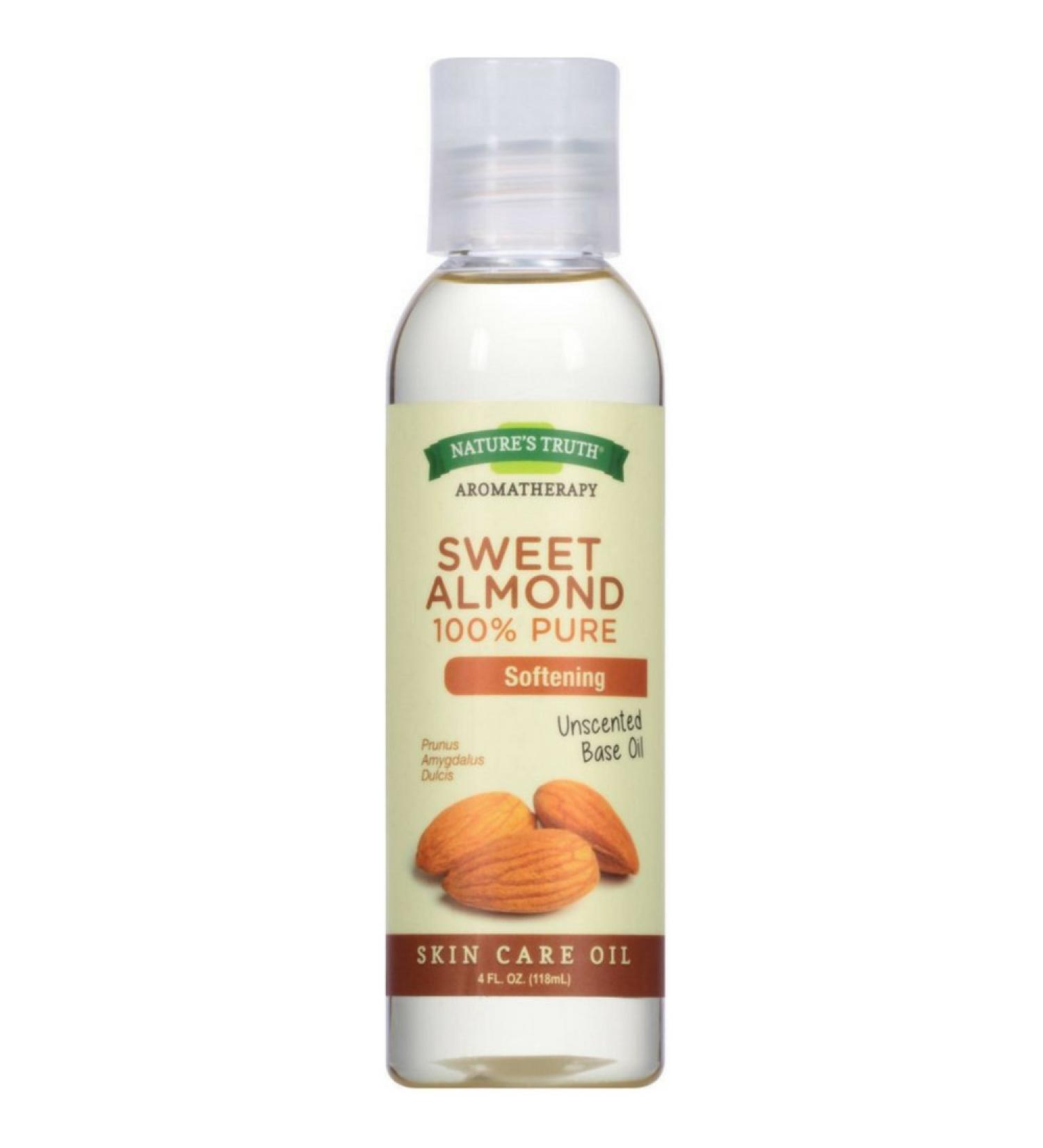 Nature's Truth 100% Pure Unscented Skin Care Base Oil, Sweet Almond 4 oz ( Pack of 4)