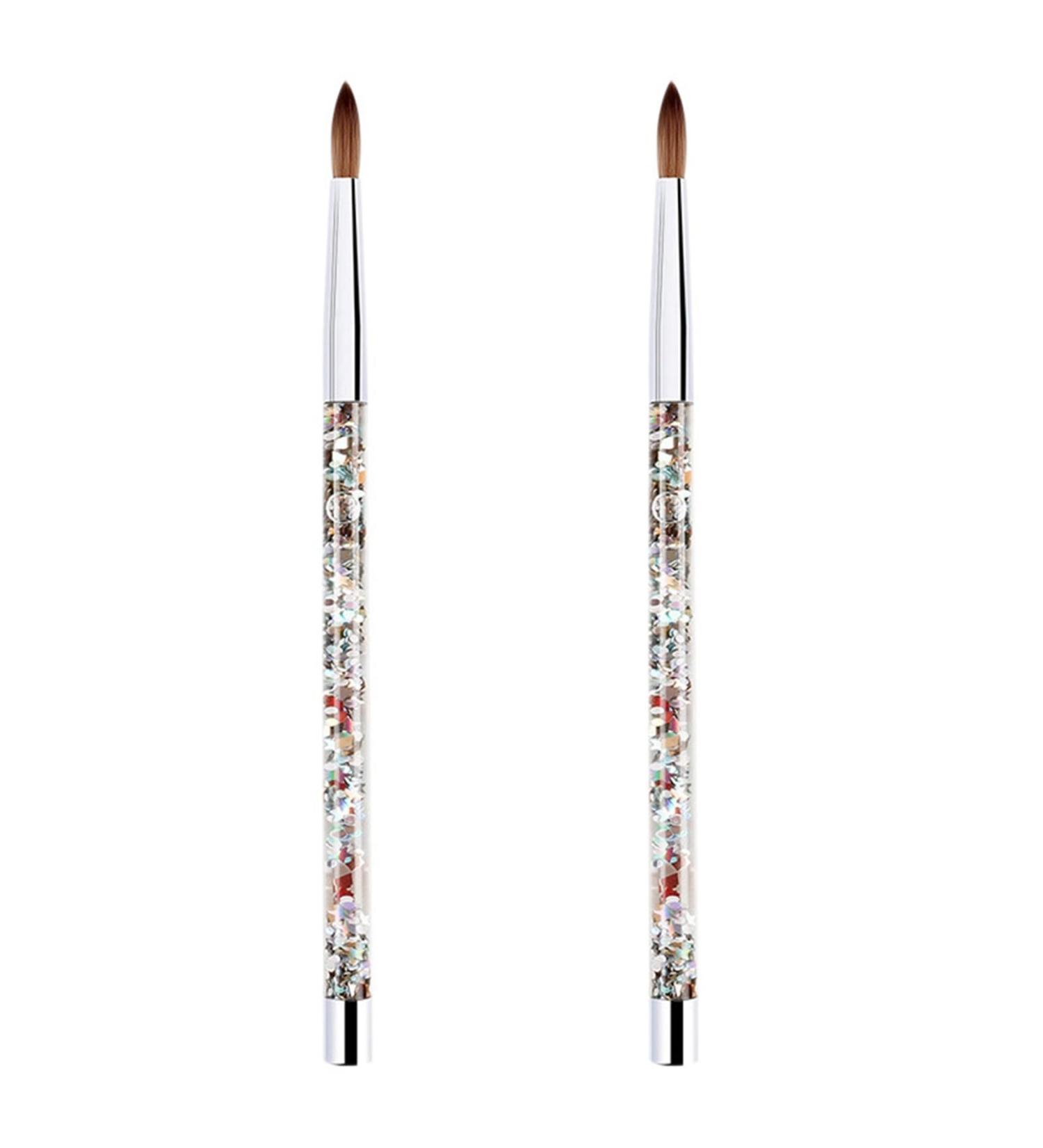 Fivetwofive 2Pc Rose Gold Kolinsky Sable Acrylic Nail Brush with Liquid Flow Glitter Nail Art Brush for Nail Art Tool 10 - Buy Online on SooperMarket.com