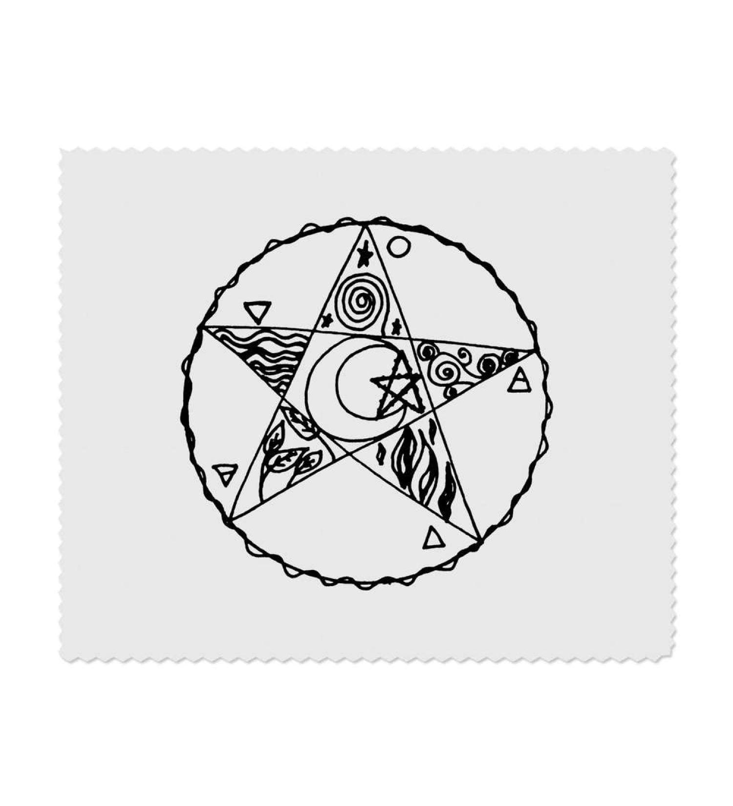 Azeeda Pentagram with Elements Microfiber Cleaning Cloths - 2 Pack for Glasses & Lenses | International Shipping Available - Buy Online on SooperMarket.com