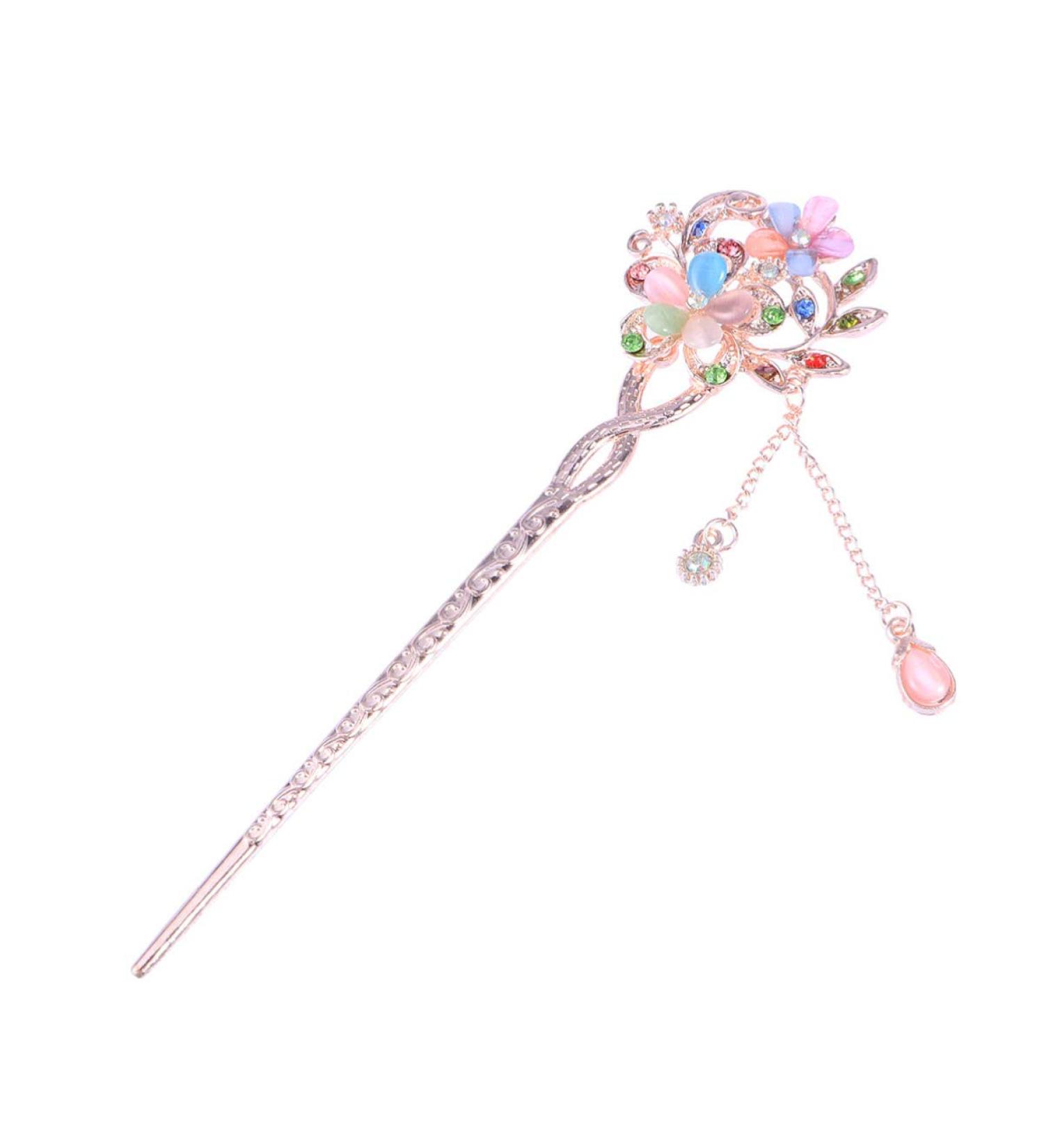 Chinese Hair Chopsticks Vintage Retro Hair Stick Flower Hair Decoration Ancient Hair Clip Birthday Valentines Day for Woman - Buy Online on SooperMarket.com