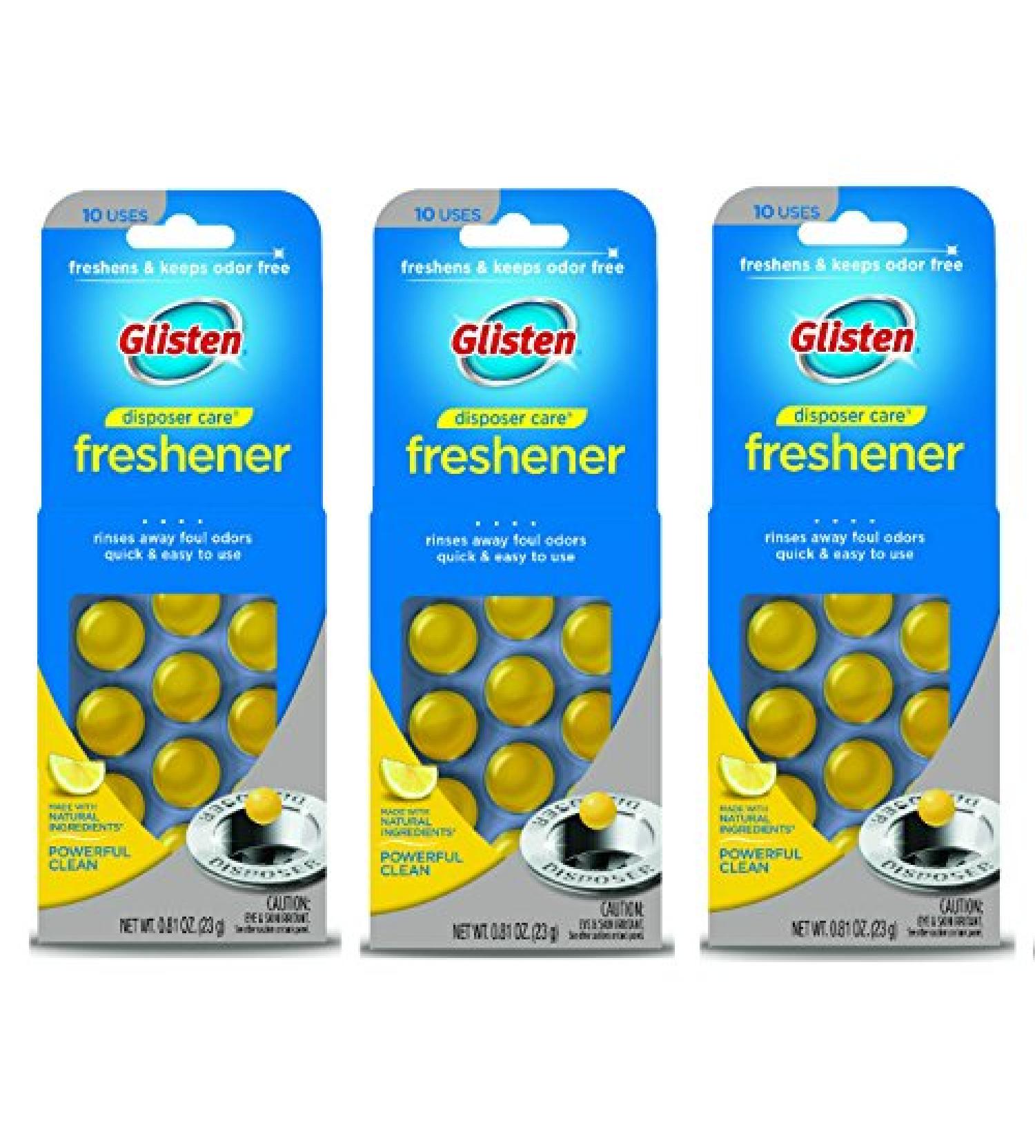 Glisten Disposer Care Lemon Scent Capsules 3 Pack - 0.81 oz x 3 - Garbage Disposal & Drain Freshener - Buy Online on SooperMarket.com