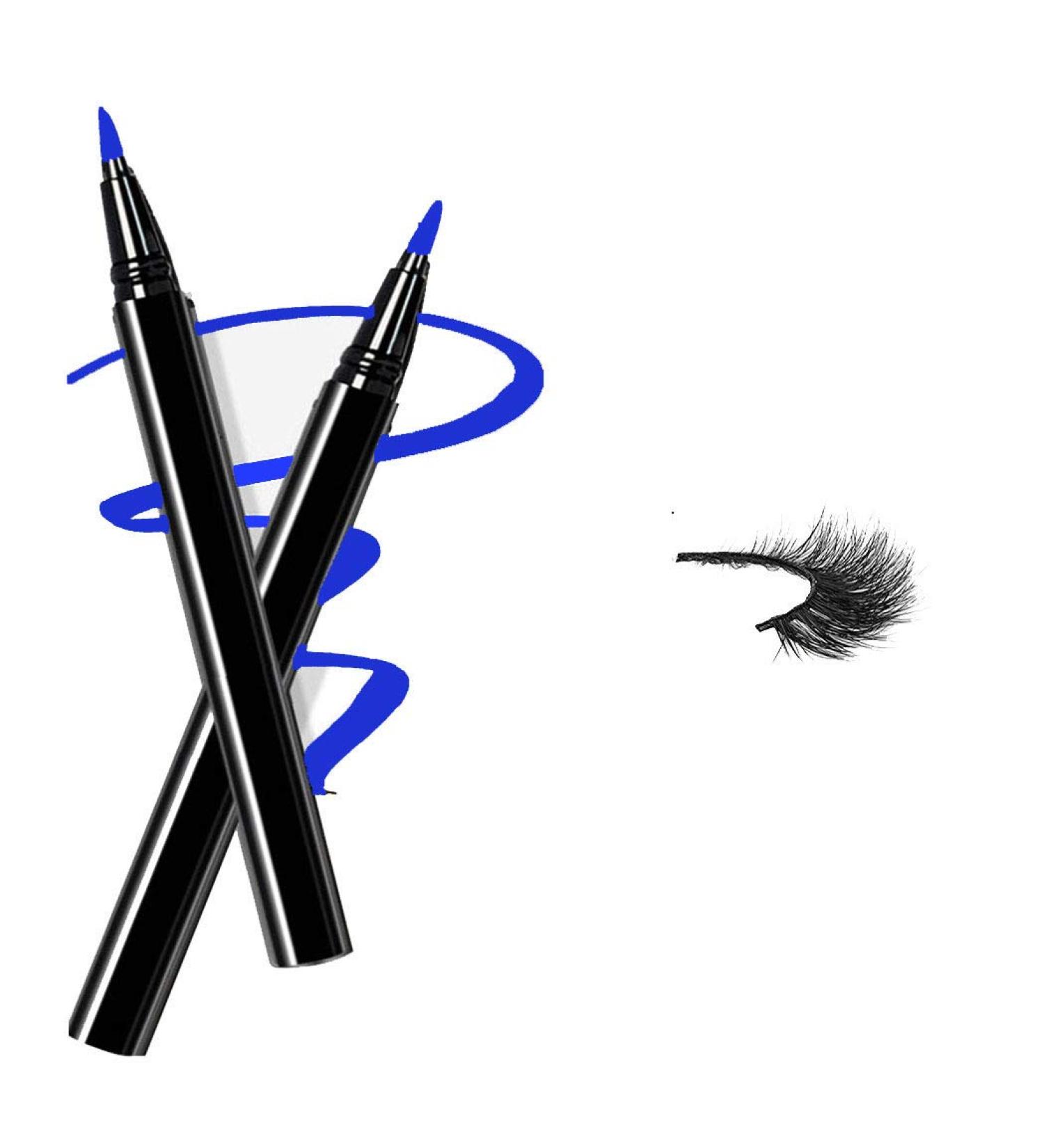 Blue Waterproof Liquid Eyeliner Pen | Gentle on Sensitive Eyes | Ideal for Beginners & Pros | Navy Blue Eye Makeup Pencil - Buy Online on SooperMarket.com