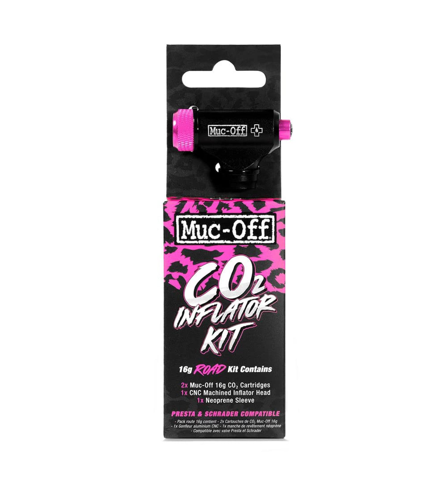 Muc-Off CO2 Inflator Kit - Presta & Schrader Compatible Bike Pump for Road Bikes - Buy Online on SooperMarket.com