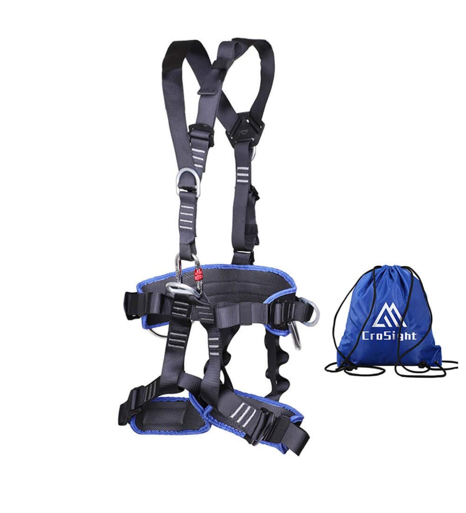 CroSight Climbing Seat Belt | Caving & Rock Climbing Equipment | Rappelling & Rescuing Gear | Black & Dark Blue - Buy Online on SooperMarket.com