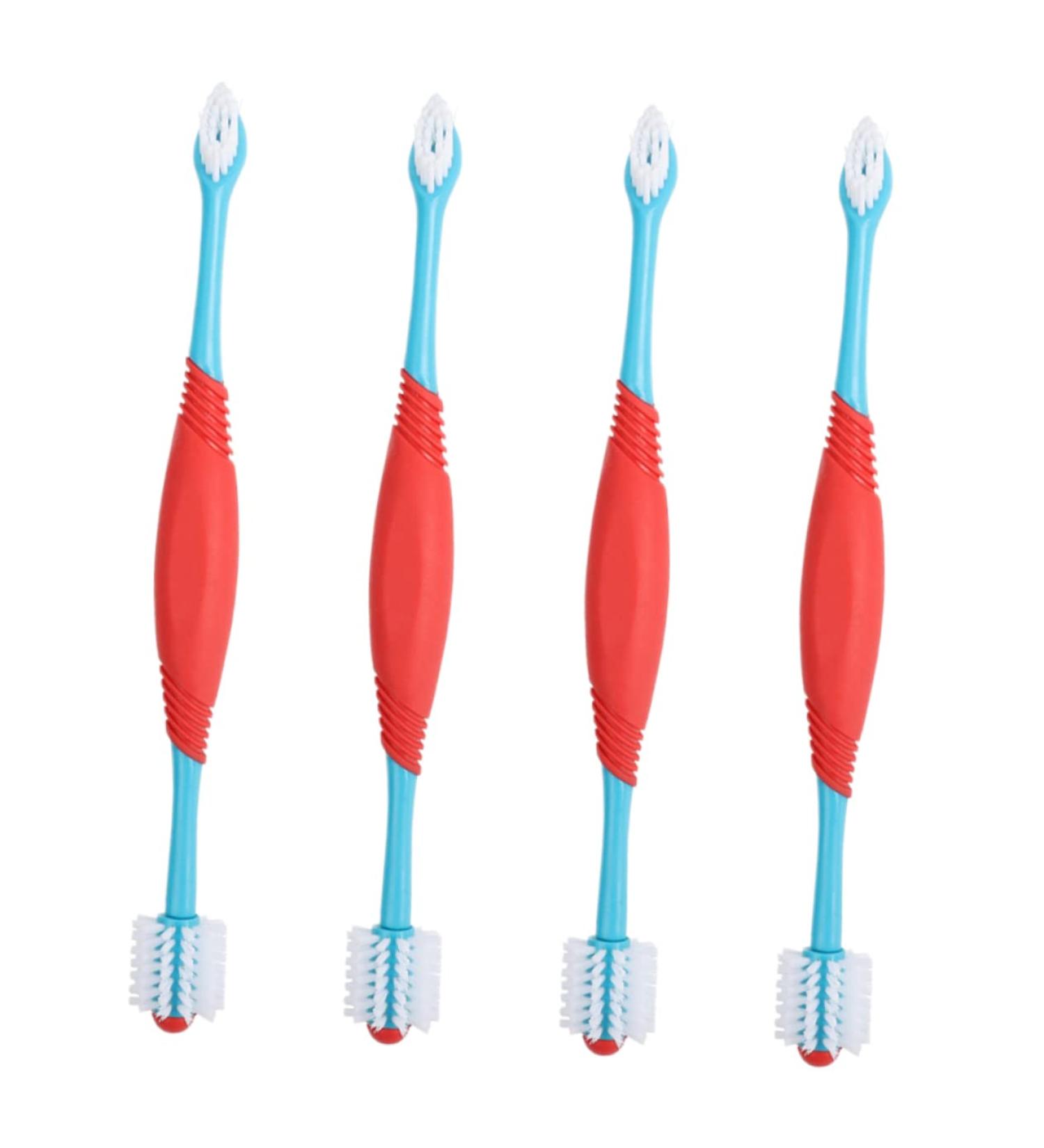 Angoily 4pcs Dual-head Pet Household Puppy Tools Teeth Manual Cleaners for Double-end Convenient Tooth - Buy Online on SooperMarket.com