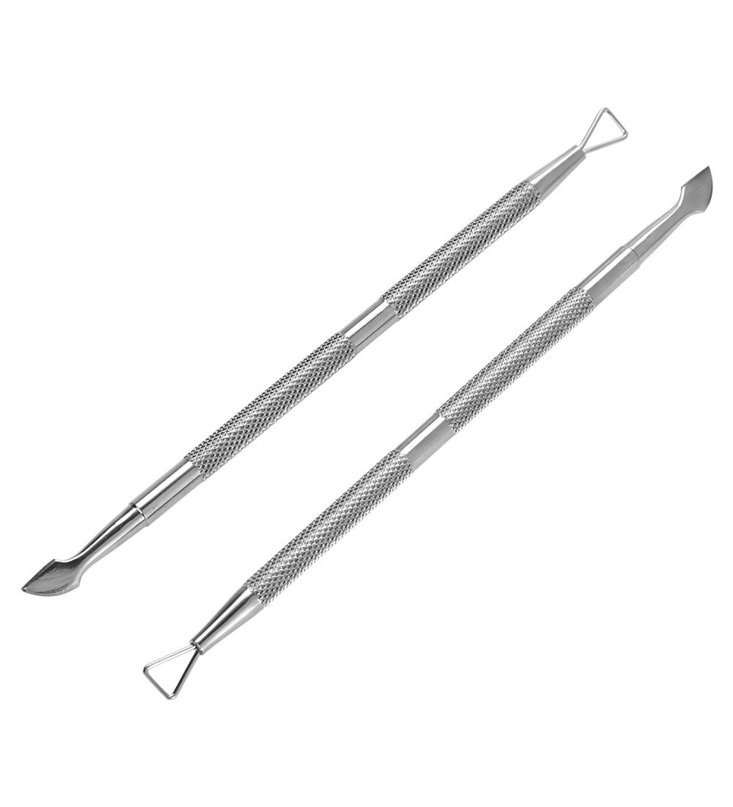 LANTRO JS Cuticle Pusher and Cutter Set 5.4" Stainless Steel Double Head Gel Nail Polish Peeler Scraper Nail Polish Gel Scraper Peeler Fingernails Toenails - Buy Online on SooperMarket.com