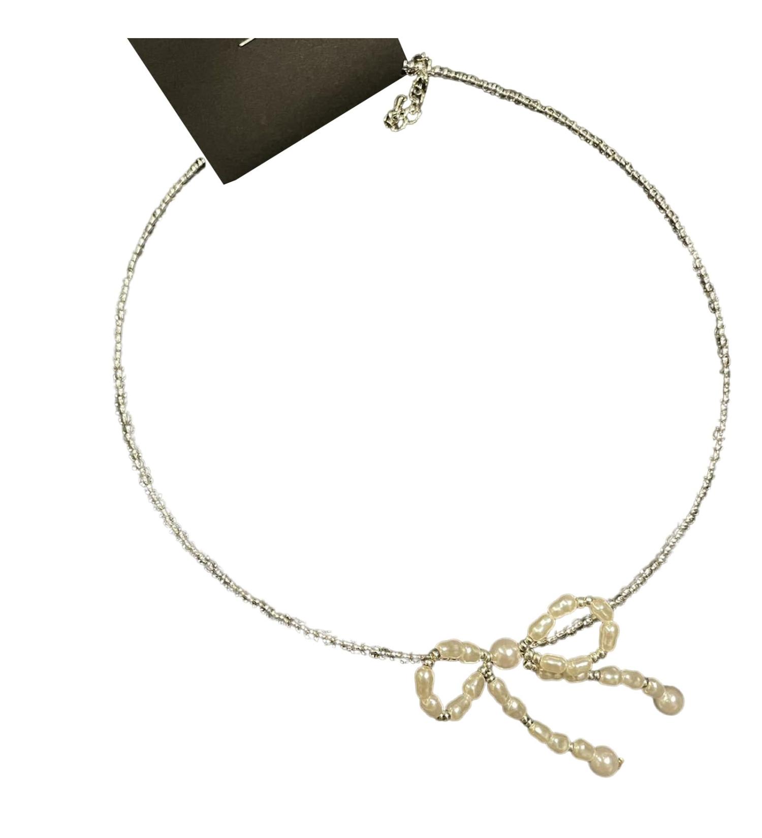 Oralgo's French Style Necklace with Looping Imitation Pearls & Fans - Elegant Jewelry for Women & Girls - Buy Online on SooperMarket.com