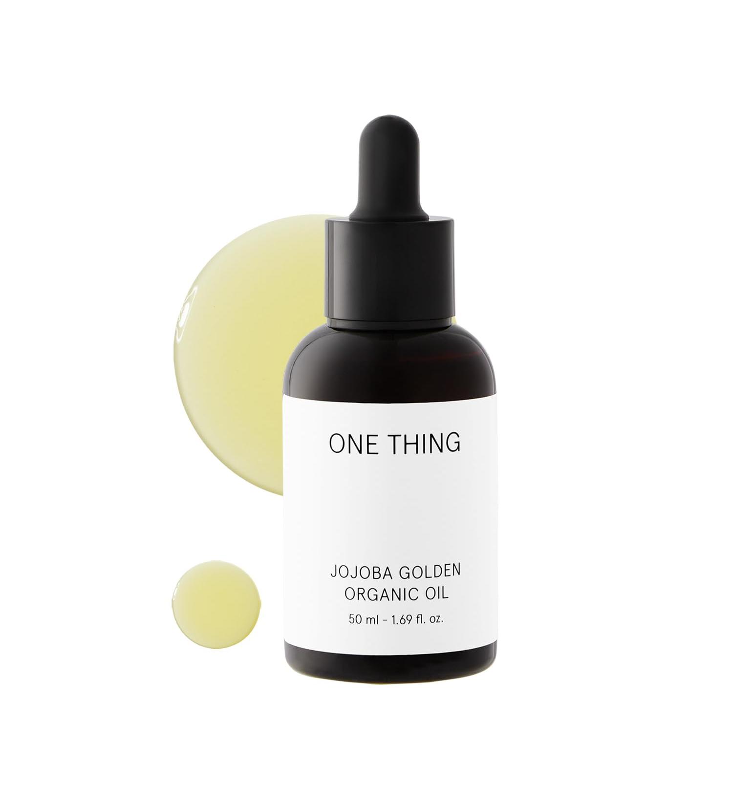 ONE THING Jojoba Golden Organic Oil 1.69 Fl Oz | Natural Moisturizer for Face Body Hair & Nails | Cold Pressed & Unrefined | Korean Skincare for Dry Skin & Pore Refinement - Buy Online on SooperMarket.com