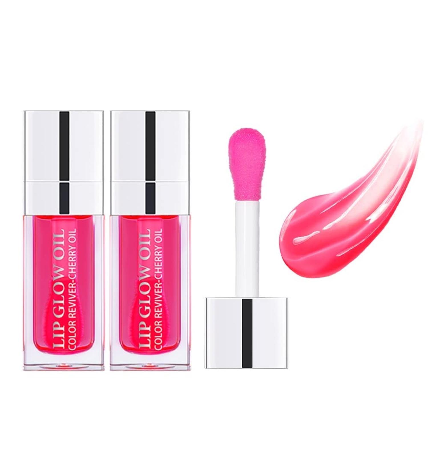 Yaper 2 Pcs Plumping Lip Oil - Long Lasting Hydrating Lip Gloss - Cherry Tint - Moisturizing Lip Treatment - Buy Online on SooperMarket.com