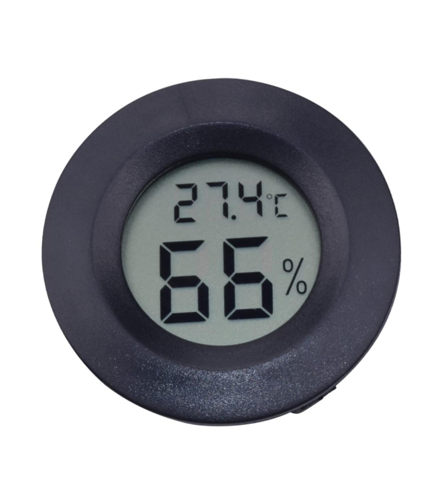 IPLUSMILE 5ST CELSIUS Repticip Terrarium Accessories | Round Moisture & Temperature Display | Glass Minitians for Reptiles | 4.5x1.5cm Black - Buy Online on SooperMarket.com