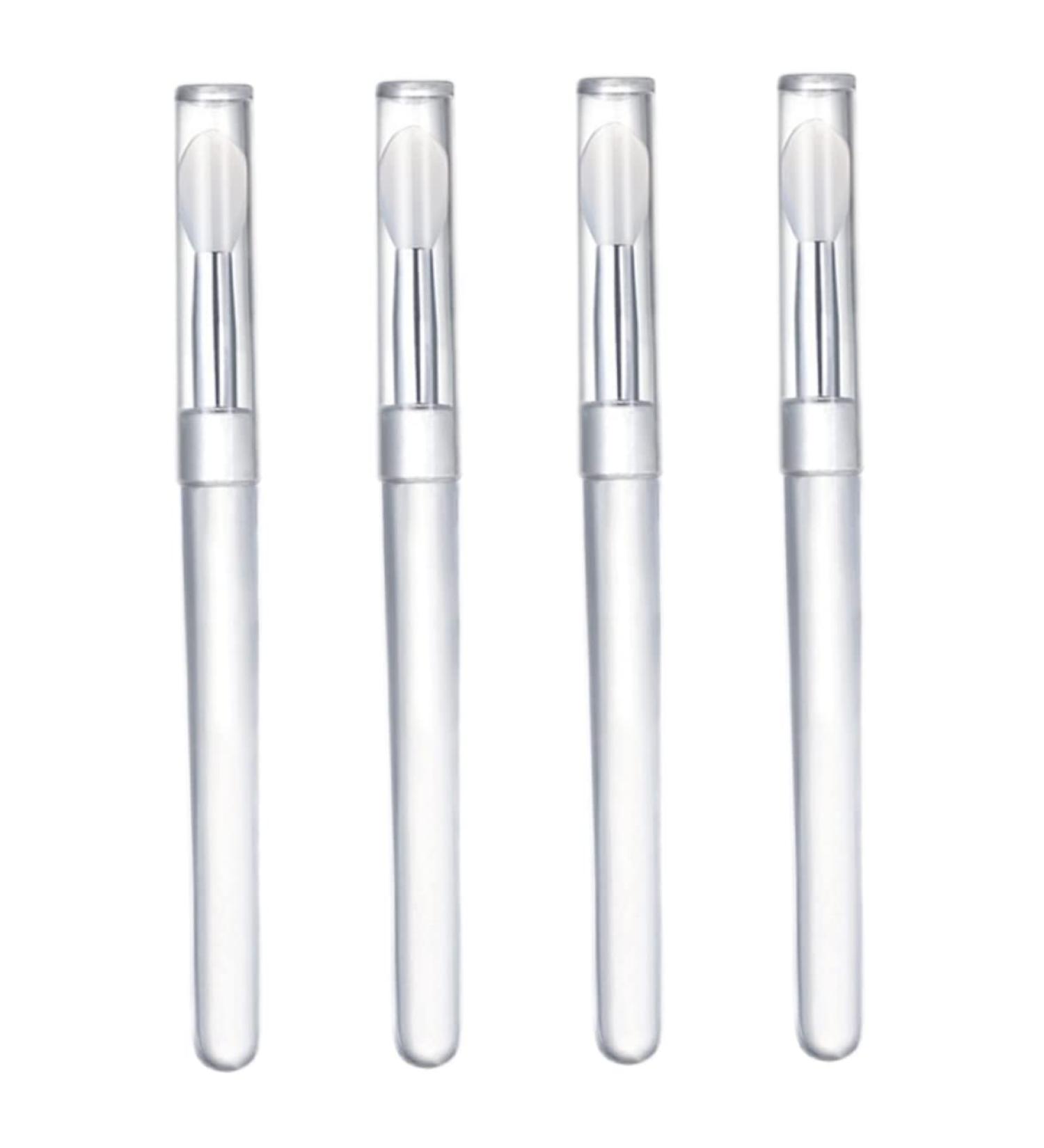 4 Pcs Silicone Lip Brushes - Portable Lipstick Applicator Wands & Mini Lip Scrub Brush for Gloss | International Shipping - Buy Online on SooperMarket.com