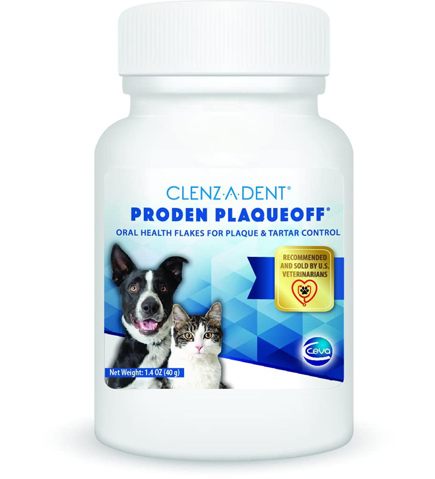 Ceva Clenz-a-dent ProDen PlaqueOff - Oral Health Flakes For Dogs & Cats, Cleans Teeth & Freshens Breath