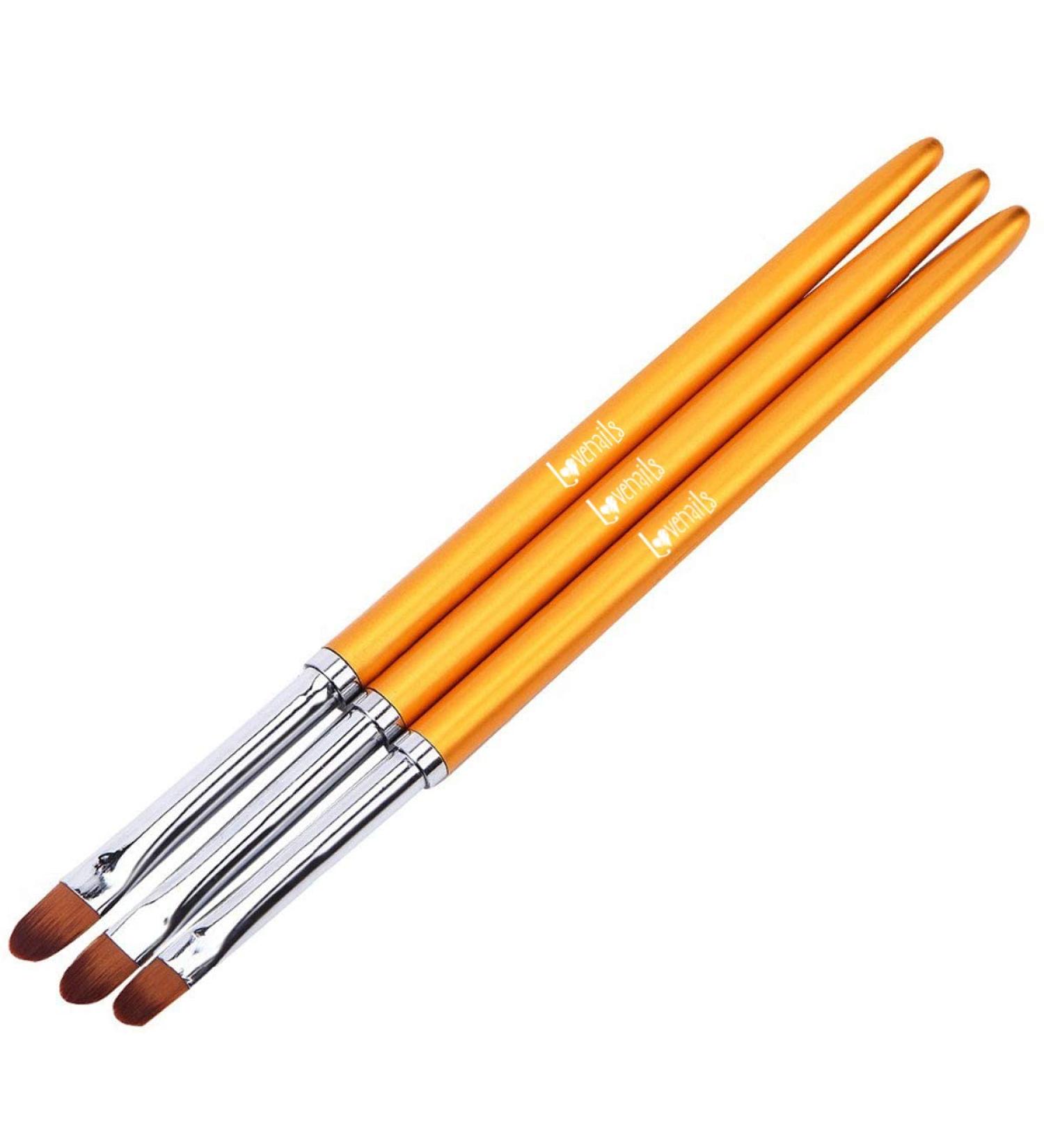 Lovenails 3 Gel Brush Set - Oval Brushes for Nail Design & Art | Professional Quality Gel Modeling & Full Cover Brushes - Buy Online on SooperMarket.com