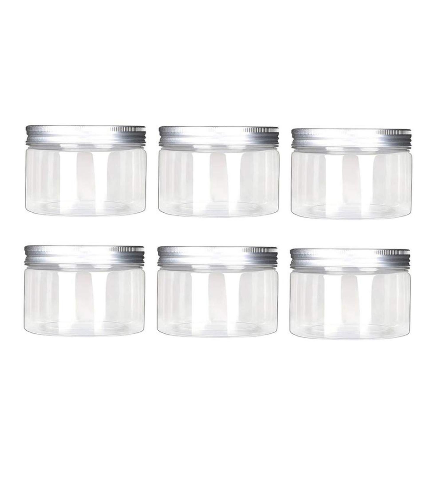 120 ml Plastic Cosmetic Containers with Silver Aluminum Caps - Pack of 6 | Perfect for Creams Lotions Ointments & Makeup - Buy Online on SooperMarket.com