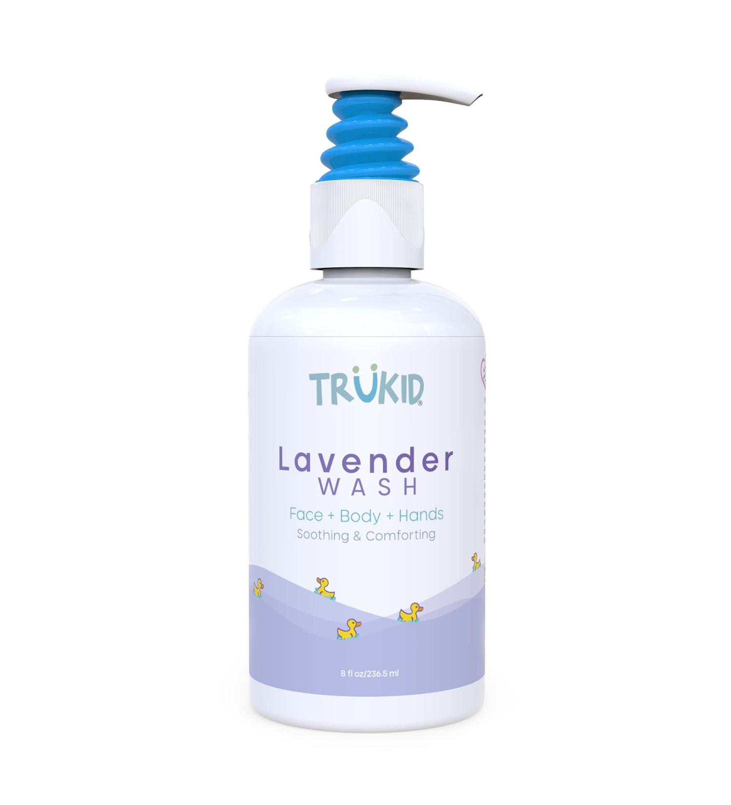 TruKid Lavender Calming Hair & Body Wash - Gentle Cleanser for Sensitive Skin, pH Balanced with Aloe & Coconut - Lavender Scent, All Natural (8 oz) - Buy Online on SooperMarket.com