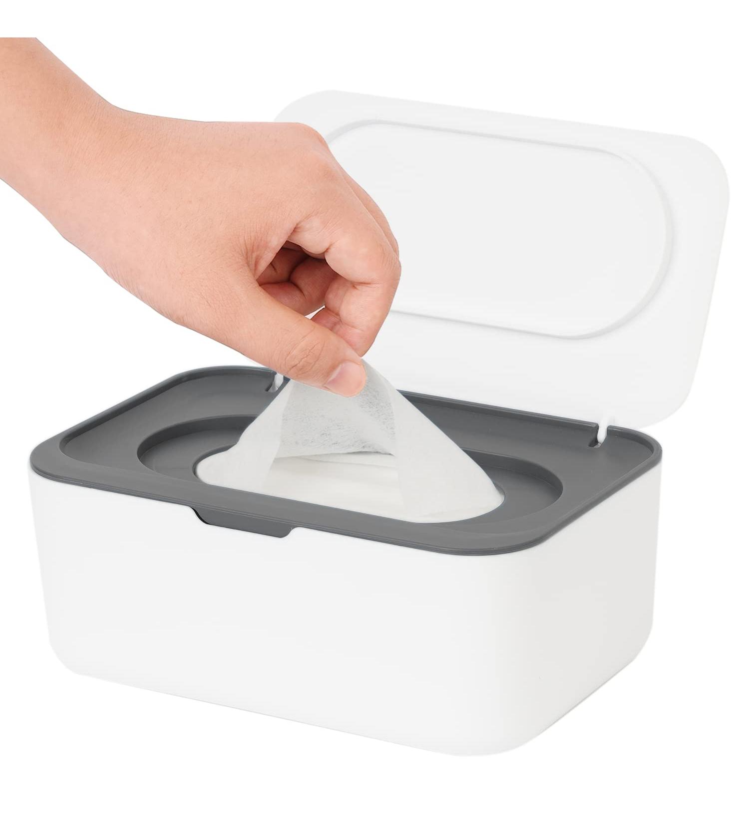 Wipes Dispenser & Refillable Holder for Baby & Adult - Seposeve Grey Wipe Container - Easy One-Handed Operation, Non-Slip Design - Keeps Wipes Fresh - Easy Open/Close Pouch Case - Buy Online on SooperMarket.com