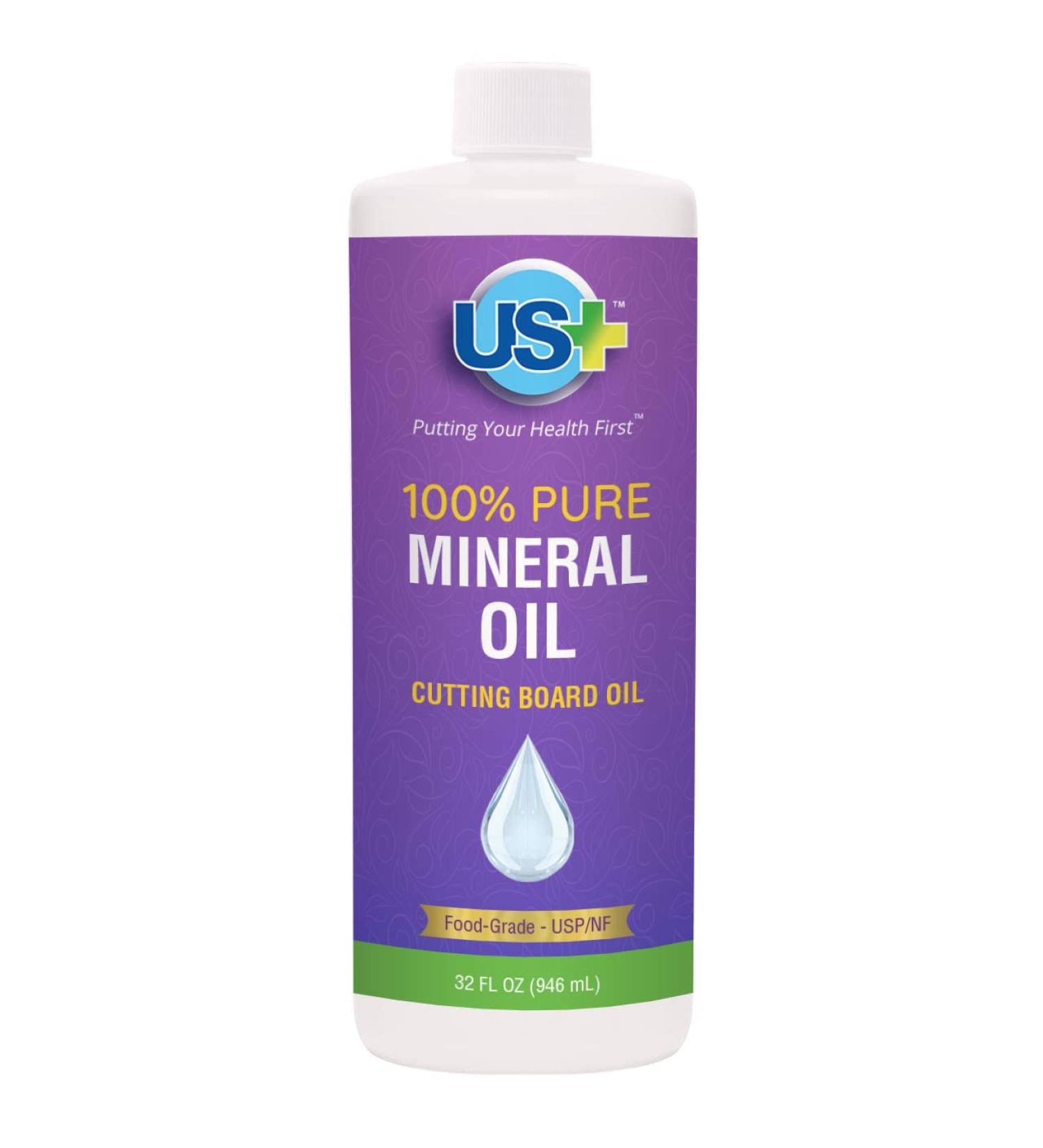 32oz US+ 100% Pure Mineral Oil - Food-Grade Cutting Board Oil for Butcher Blocks, Countertops & More - Buy Online on SooperMarket.com