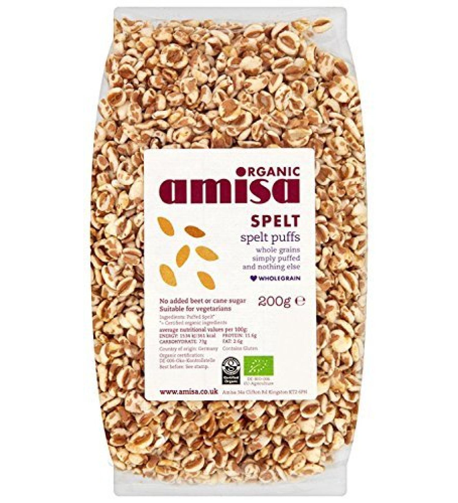 Amisa Organic Spelt Puffs - 6x200g